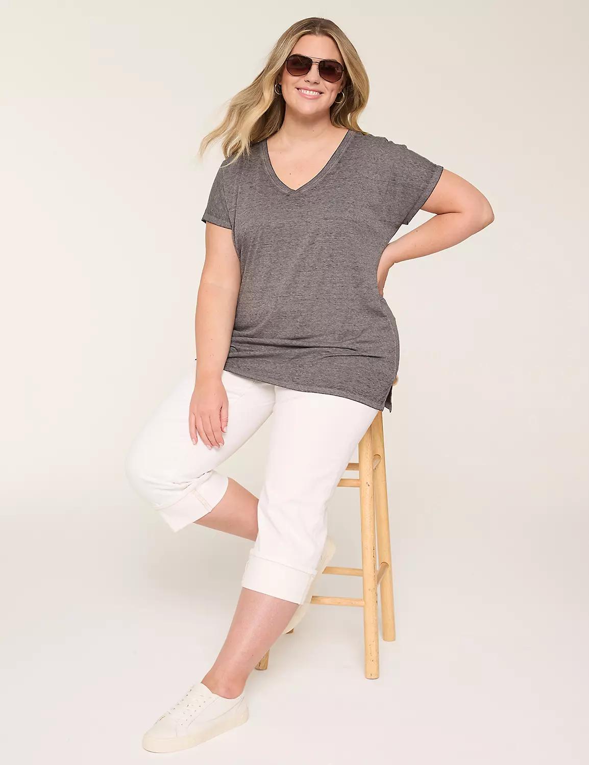 Dolman-Sleeve V-Neck Tee Product Image