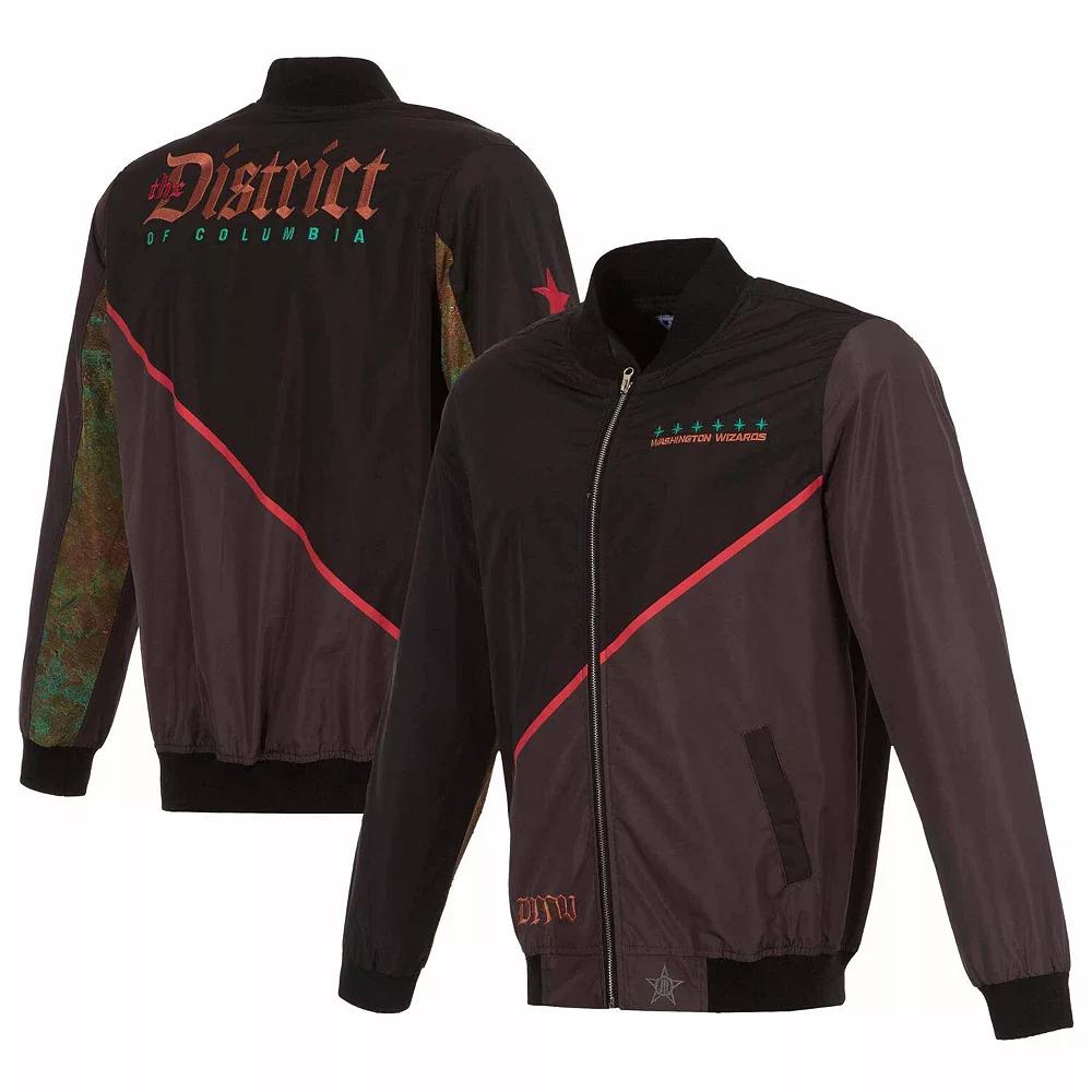 Men's JH Design Black Washington Wizards 2023/24 City Edition Nylon Full-Zip Bomber Jacket, Size: Medium, Wiz Black Product Image