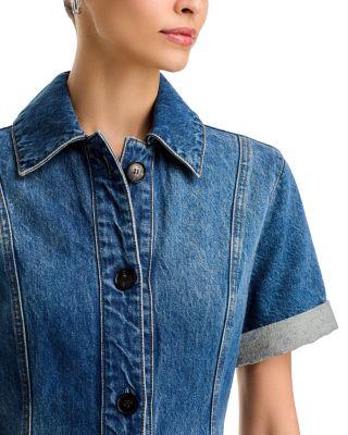 Button Front Denim Dress Product Image