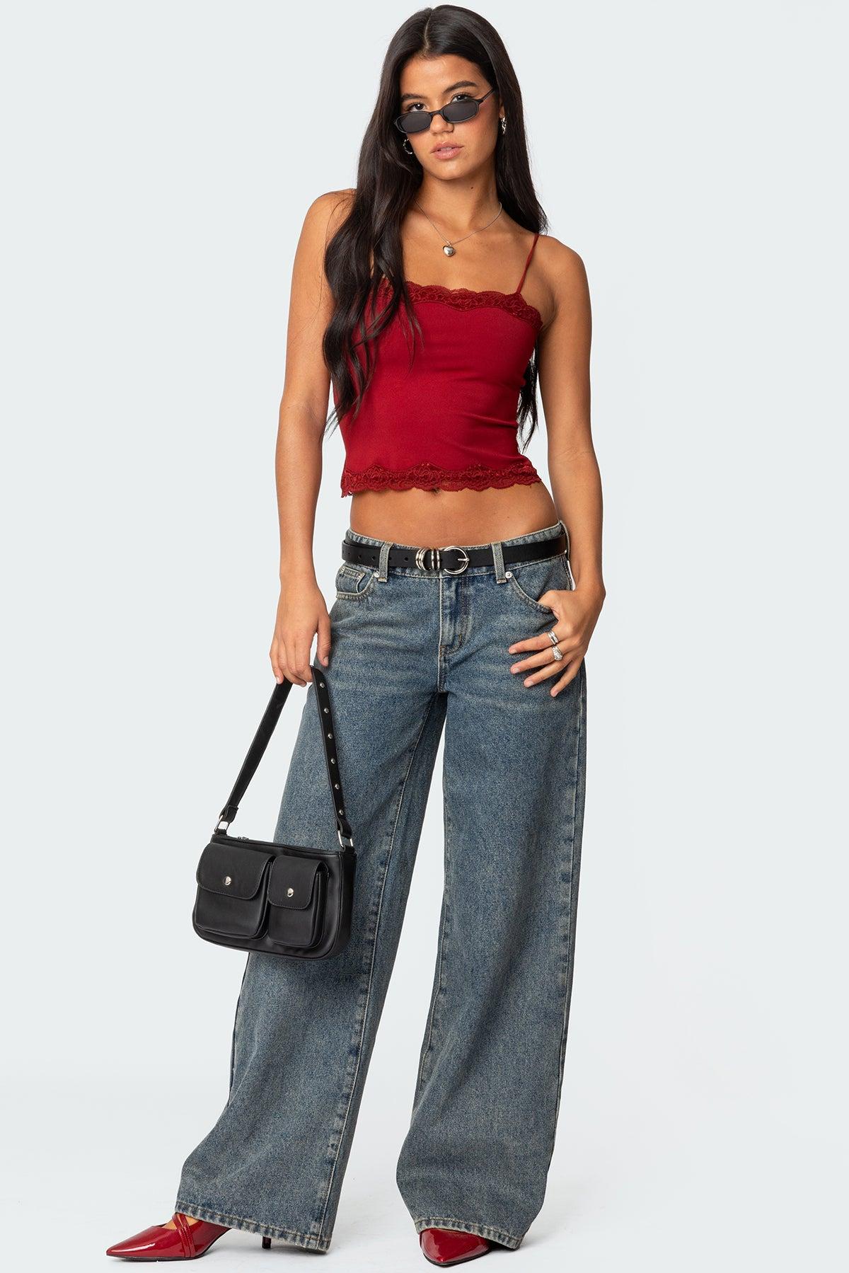 Cruella Lace Trim Tank Top Product Image