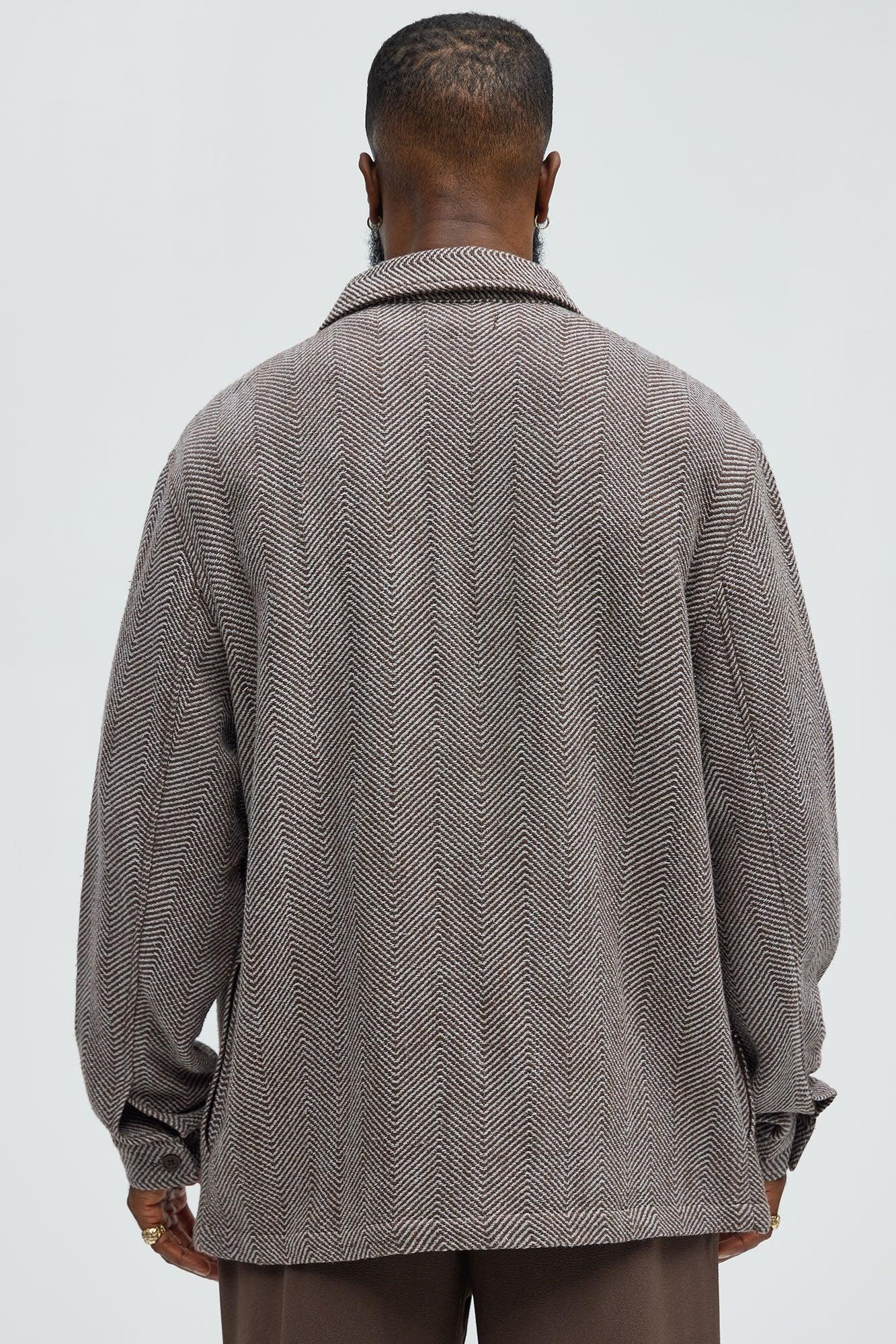 Keystone Herringbone Button Up Shirt - Brown Combo Product Image