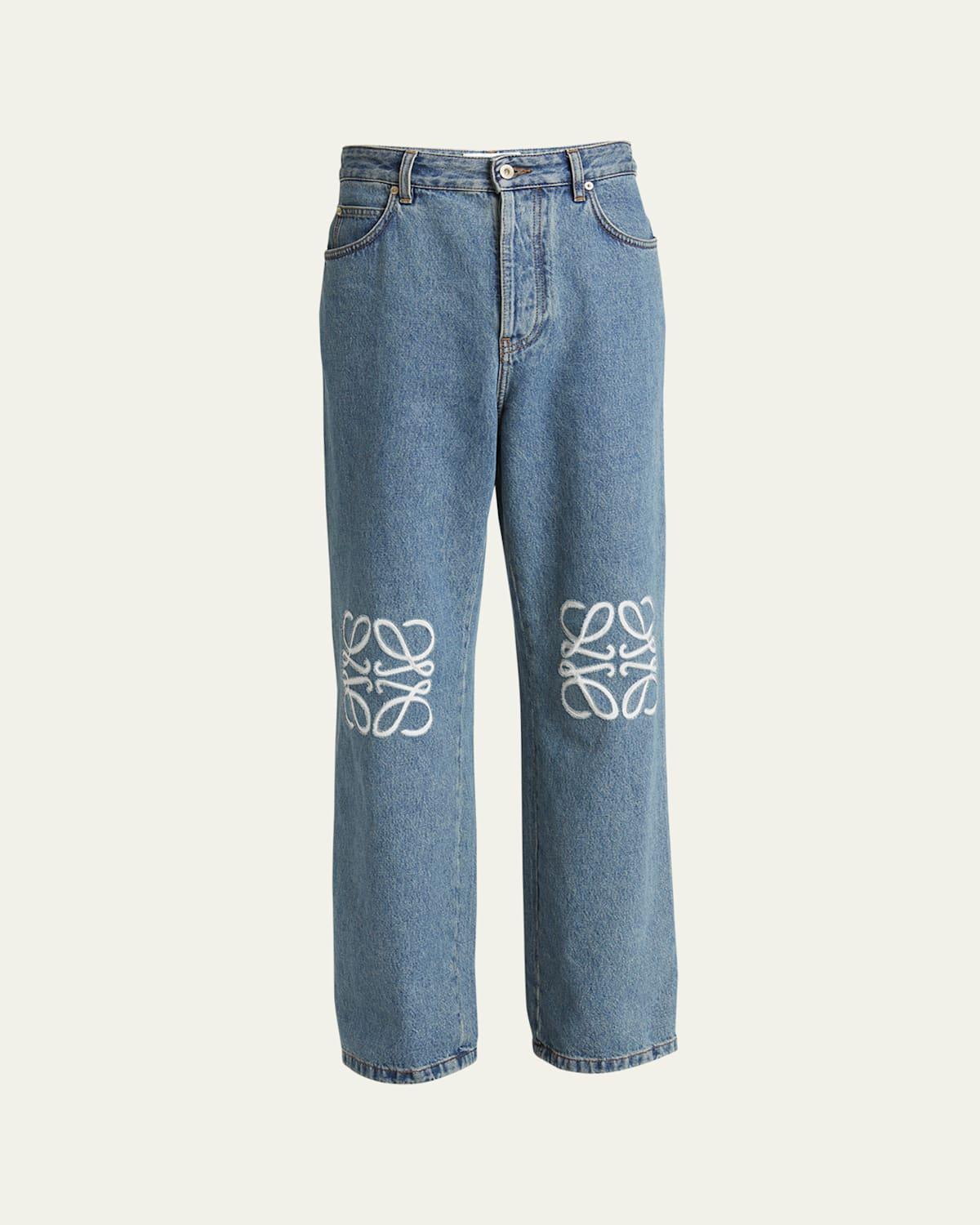 Mens Anagram Straight-Leg Jeans Product Image