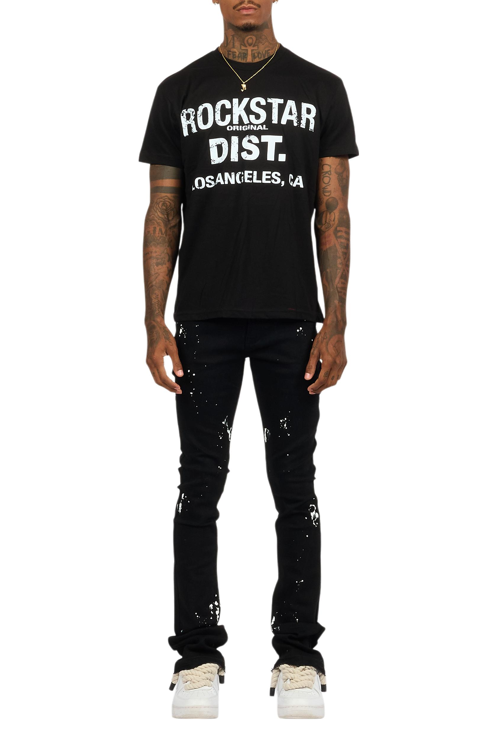 Lake Black/White T-Shirt/Dag Stacked Flare Jean Set Male Product Image