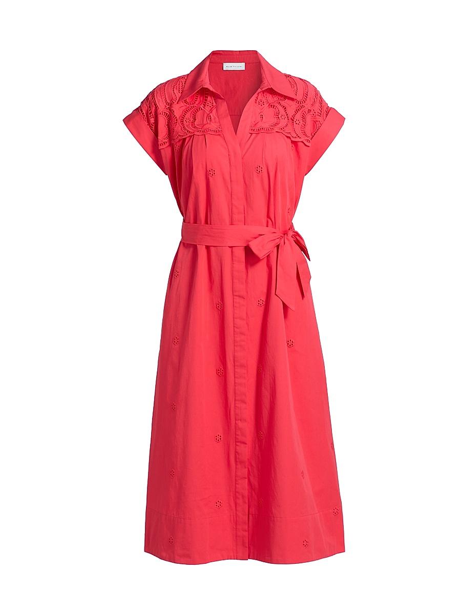 Womens The Freya Belted Cotton Midi-Shirtdress Product Image