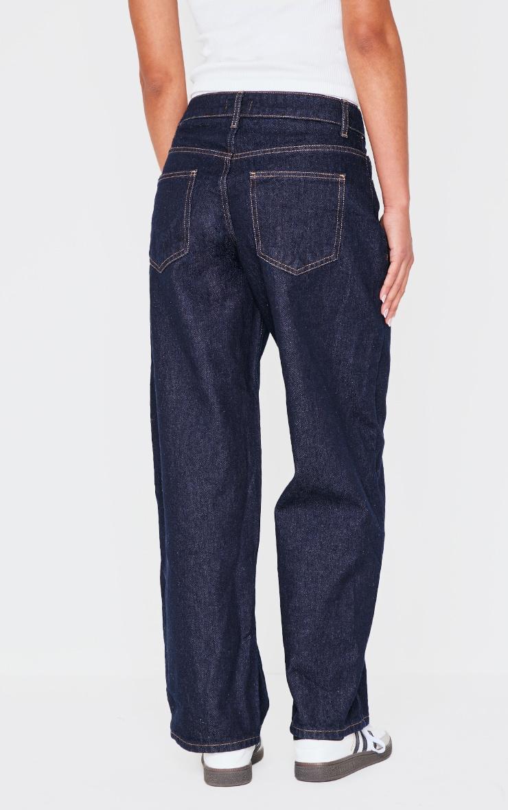 Dark Indigo Boxer Waistband Detail Denim Jeans Product Image