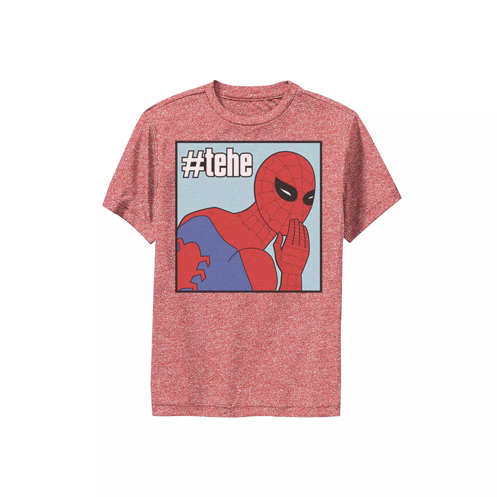 Boys 6-20 Marvel Spider-Man #tehe Laughing Vintage Portrait Panel Performance Graphic Tee, Boy's,  Product Image