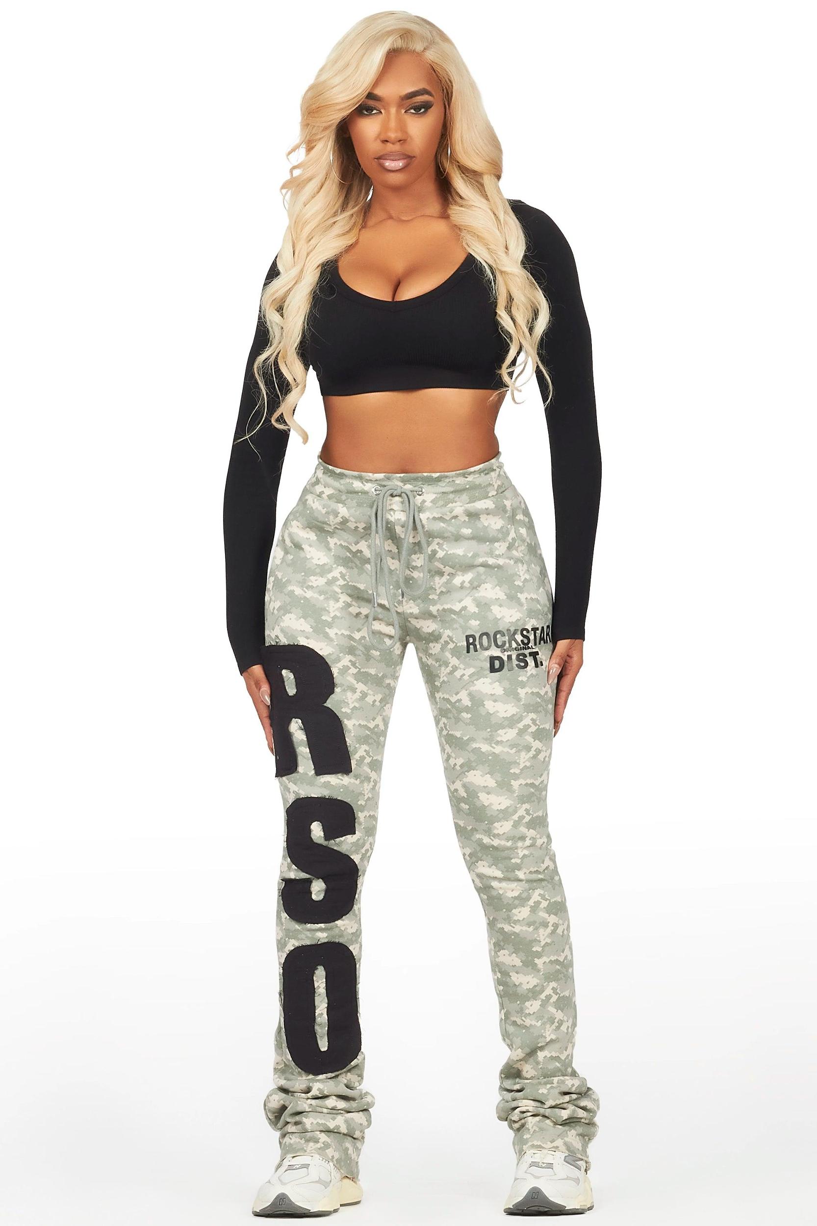 Tatiana Digital Camo Super Stacked Track Pant Female Product Image