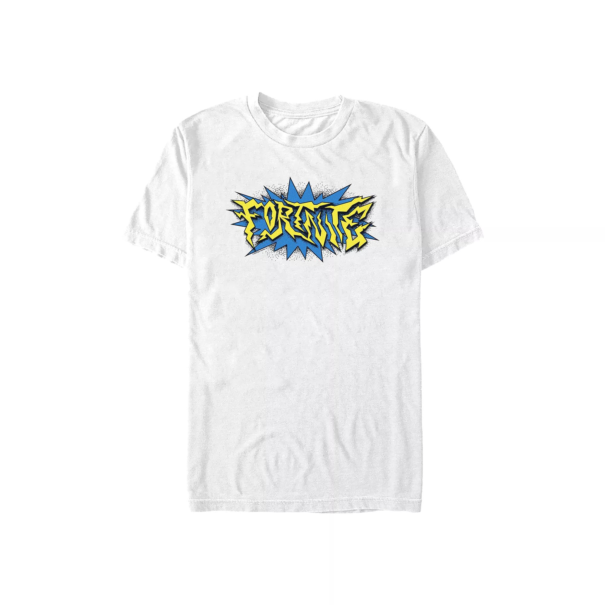 Men's Fortnite Crazy Logo Graphic Tee, Size: XS, White Product Image