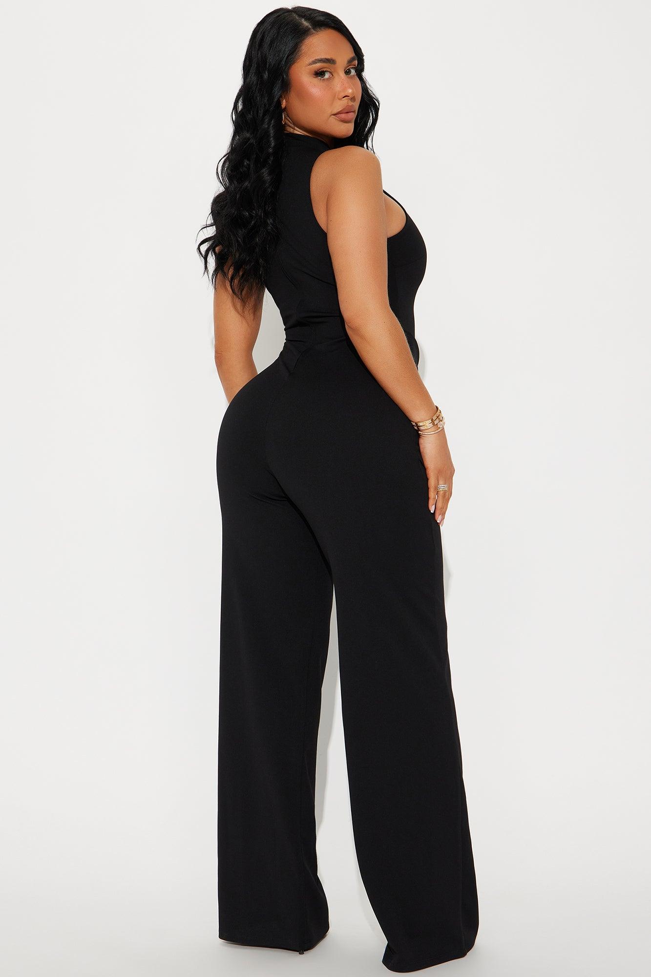 Valeria Wide Leg Jumpsuit - Black Product Image