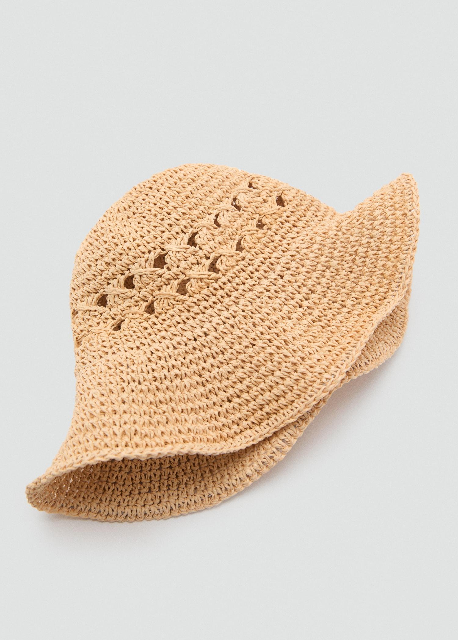 Natural fiber hat with openwork details - Women | MANGO USA Product Image