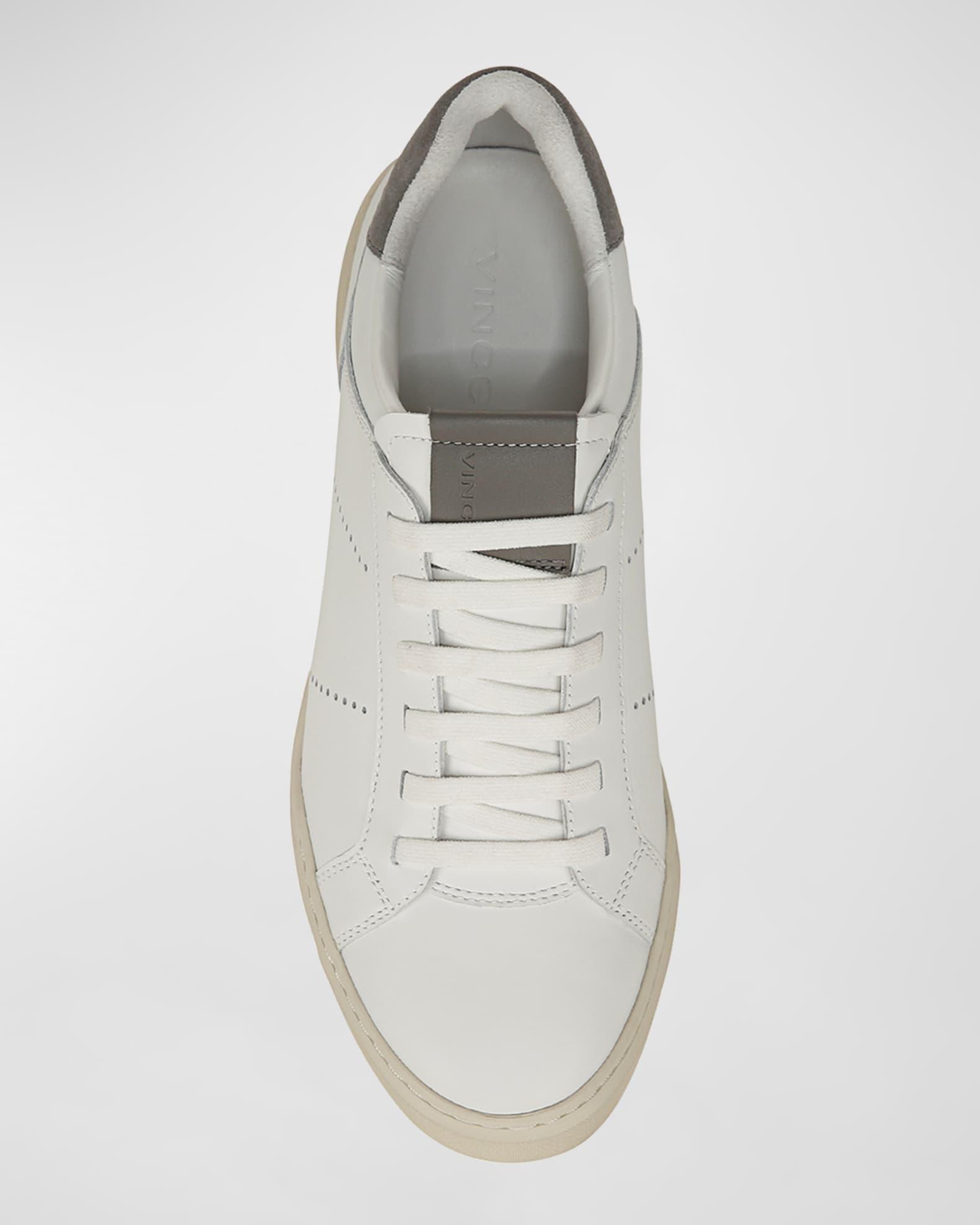 Men's Mixed Leather Low-Top Sneakers Product Image