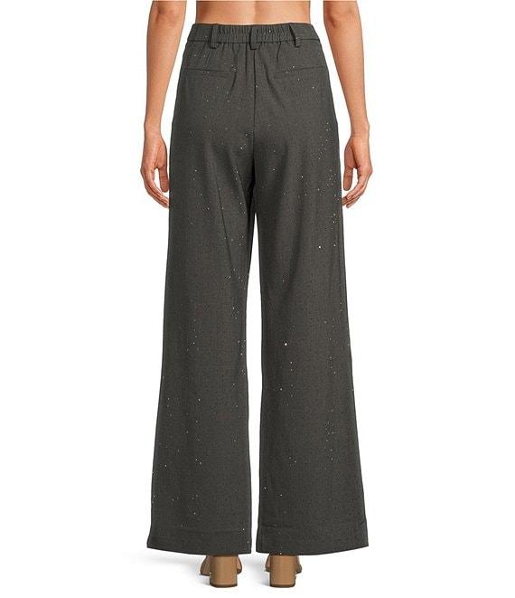 Skies Are Blue Rhinestone High Waist Wide Leg Pants Product Image