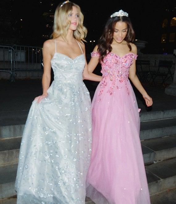 Blondie Nites Mesh Off-The-Shoulder Butterfly Corset Dress Product Image