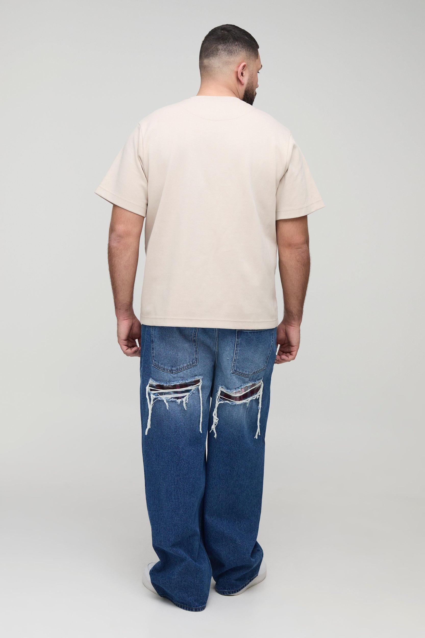 Plus Rip & Repair Relaxed Fit Jeans | boohooMAN USA Product Image