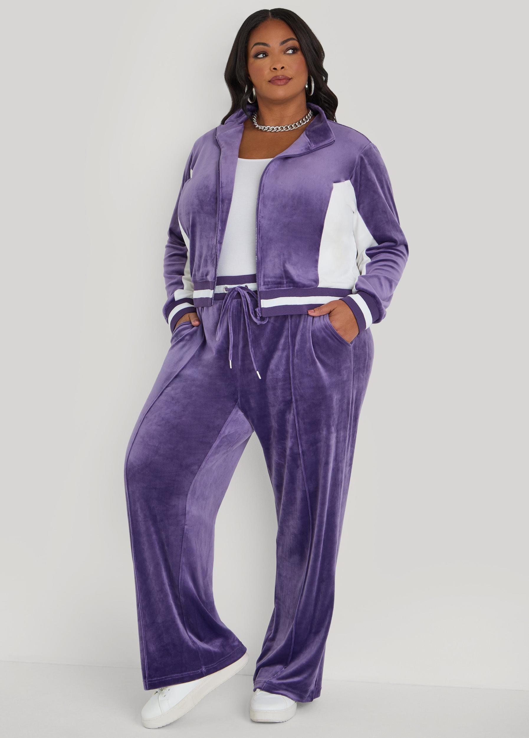 Two Tone Velour Track Jacket Product Image