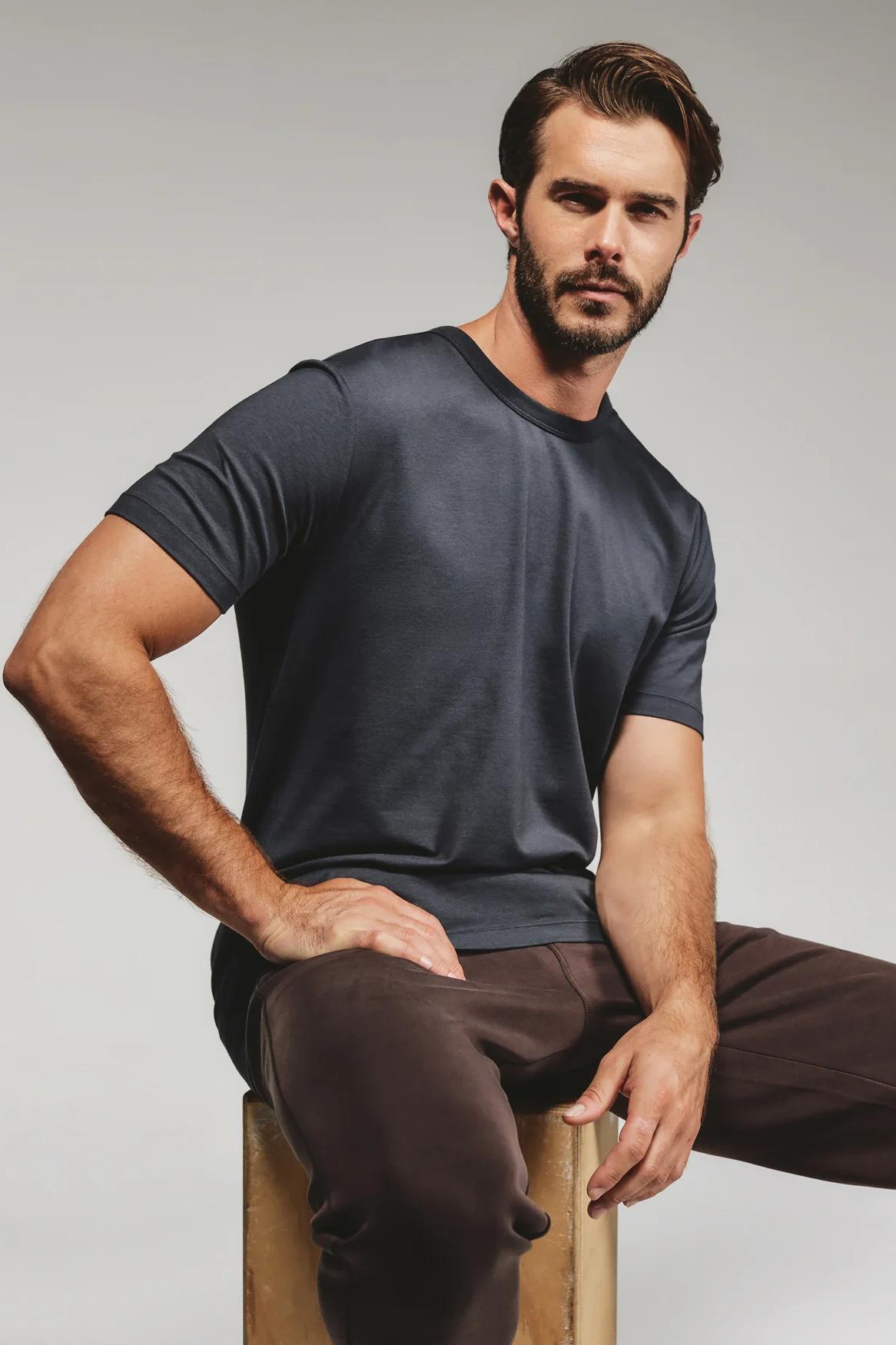 Modal Crew Neck Tee- Charcoal Product Image