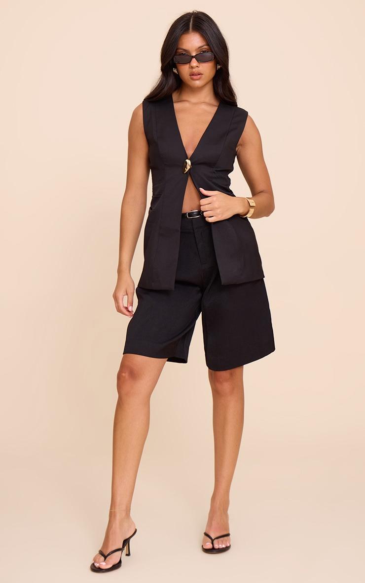  Black Hardware Collarless Vest Product Image
