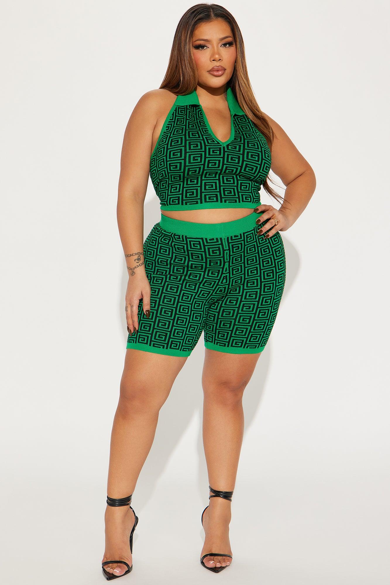 Meet Me There Sweater Short Set - Kelly Green Product Image