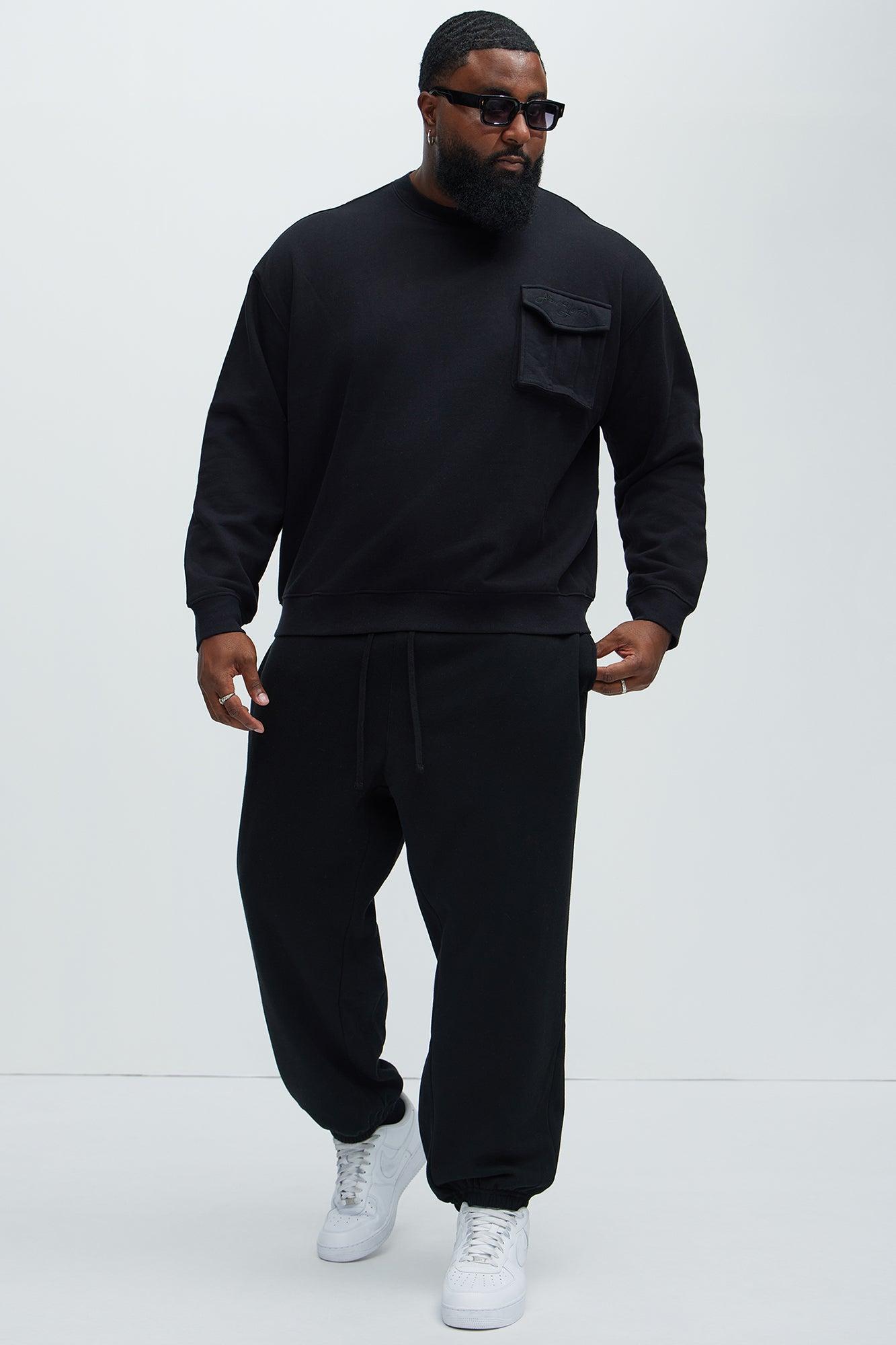 New York Cargo Pocket Crewneck Sweatshirt - Black Product Image