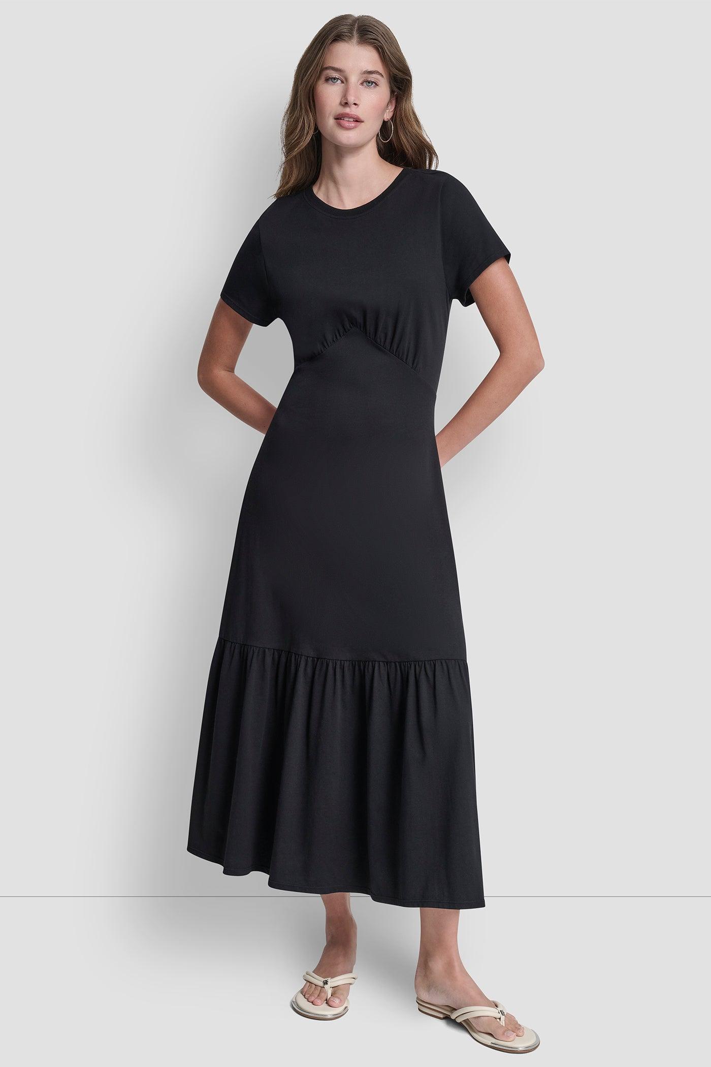 RUCHED BODICE TIERED MAXI DRESS Product Image