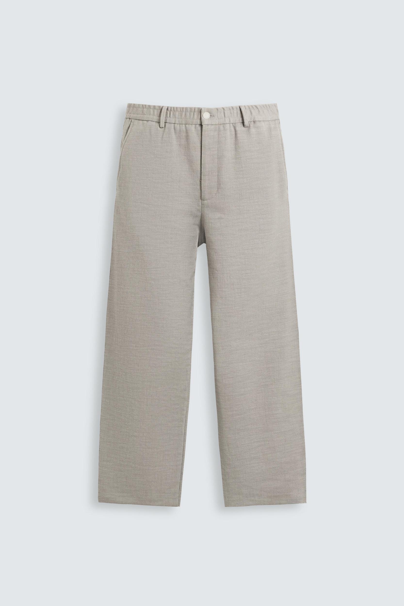 TEXTURED REGULAR FIT PANTS Product Image