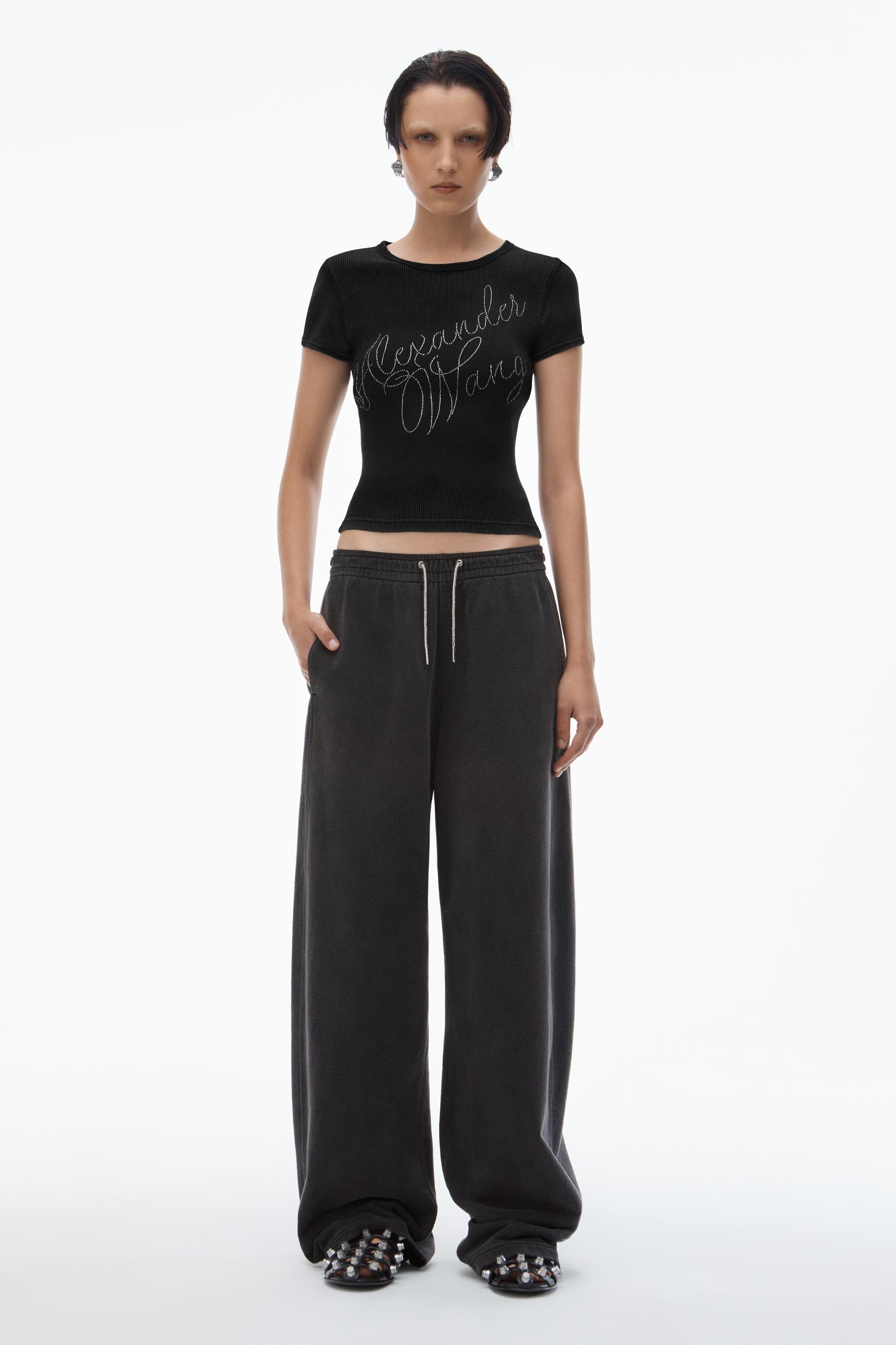 Crystal Hotfix Tee In Ribbed Jersey Product Image