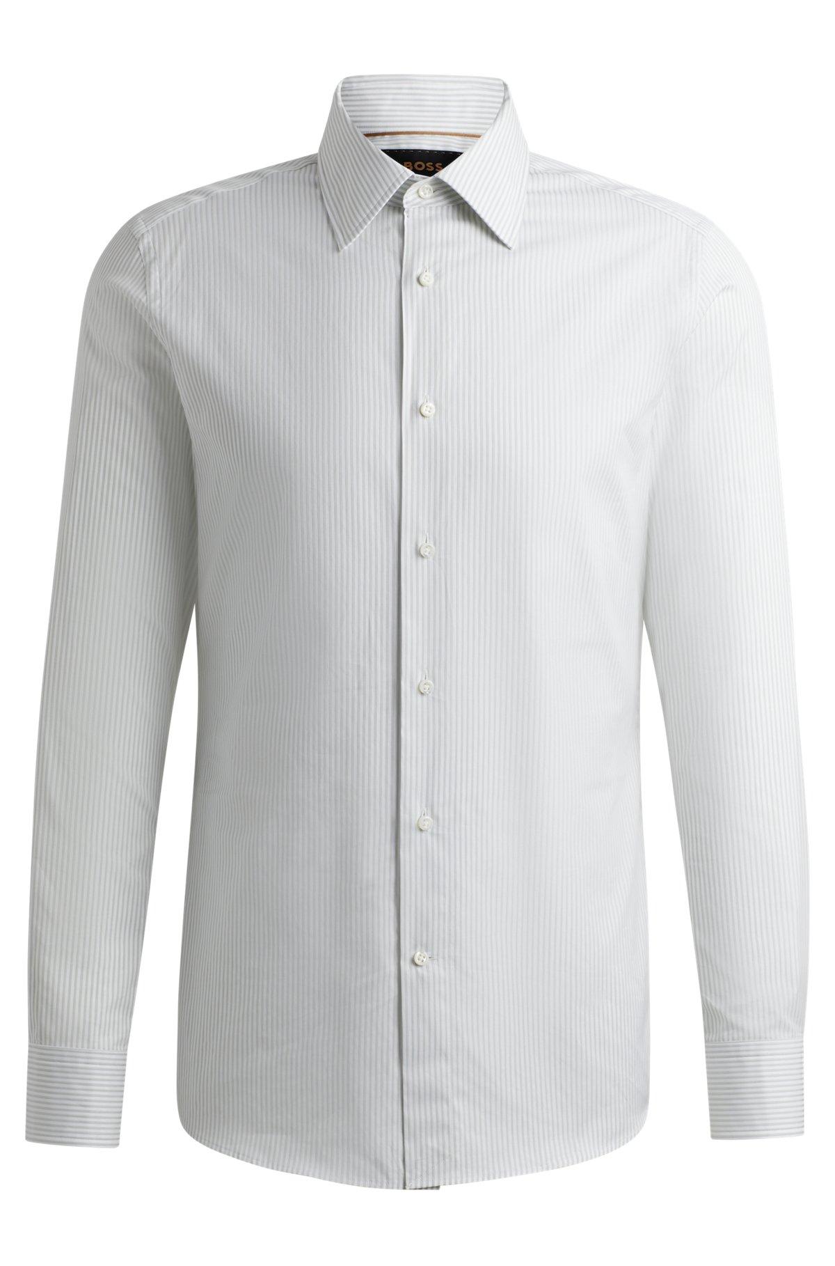 Slim-fit shirt in striped cotton Product Image
