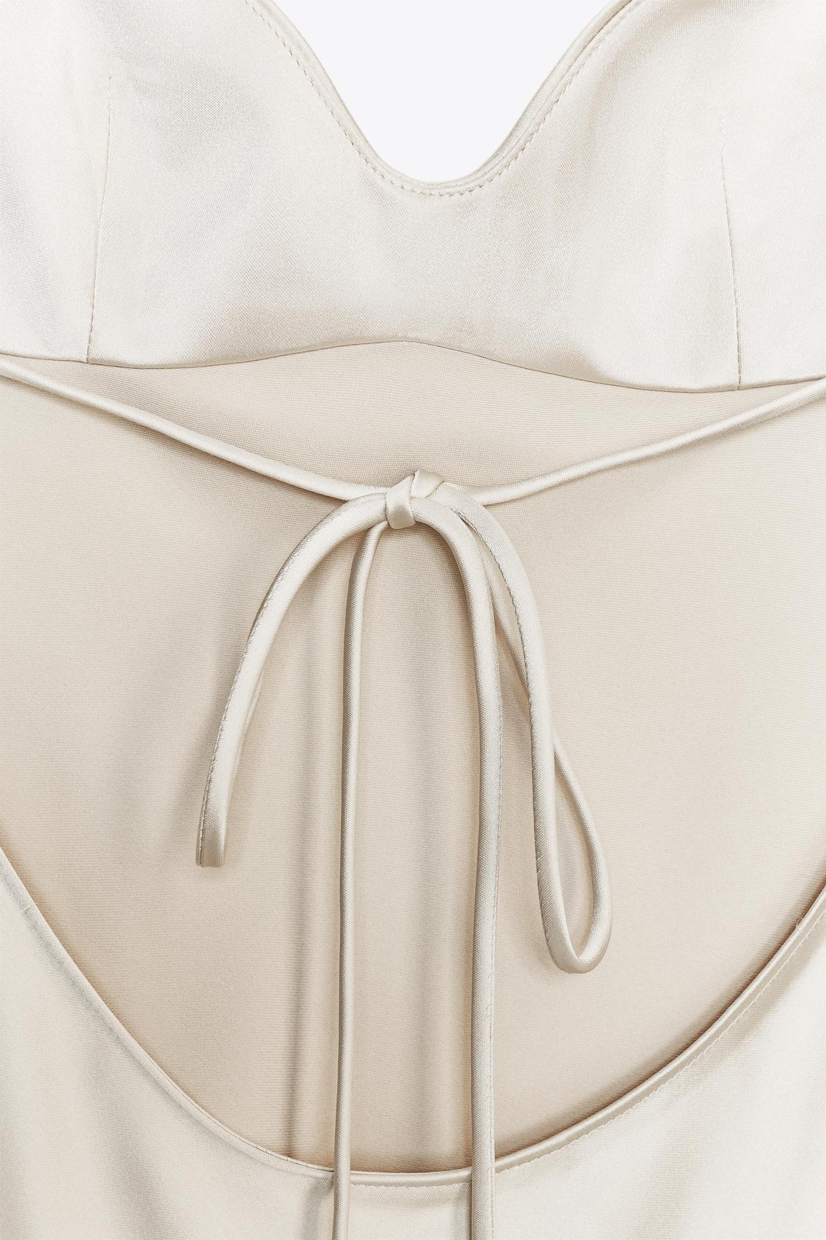 SATIN EFFECT LACE DRESS Product Image