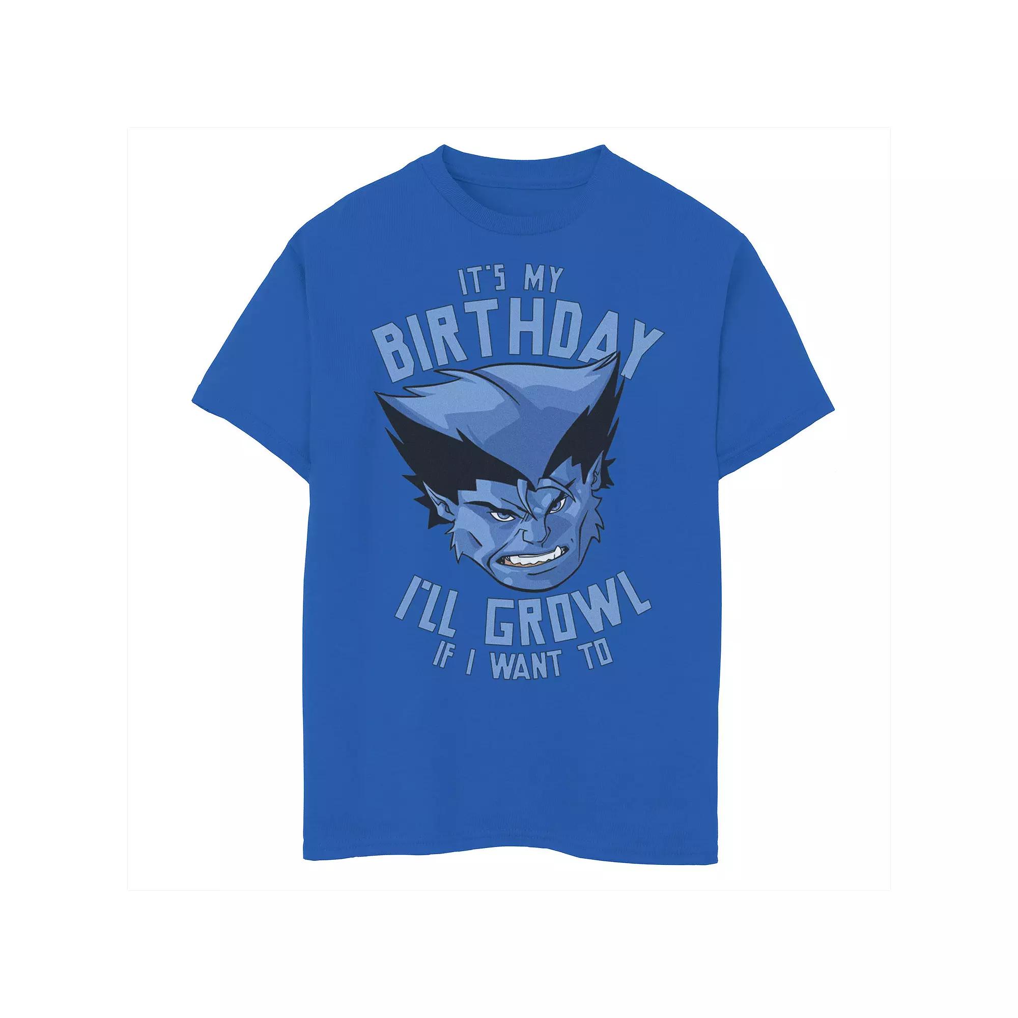 Boys 8-20 Marvel X-Men Beast It's My Birthday I'll Growl If I Want To Graphic Tee, Boy's,  Product Image