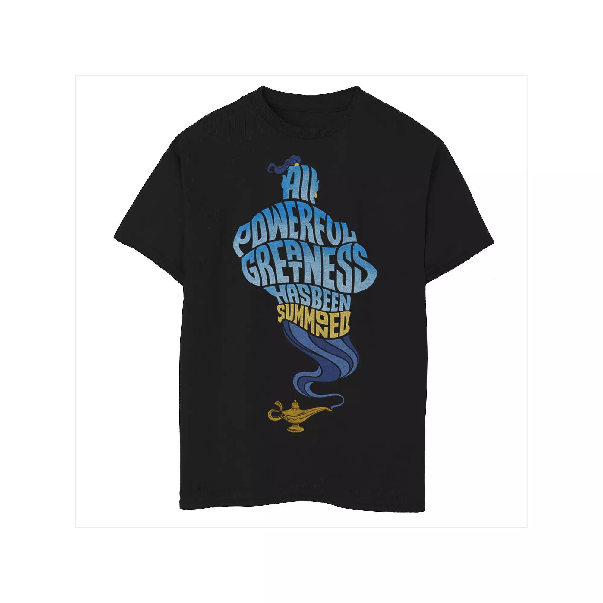 Disney's Aladdin Boys 8-20 Live Action All Powerful Greatness Word Stack Graphic Tee, Boy's,  Product Image