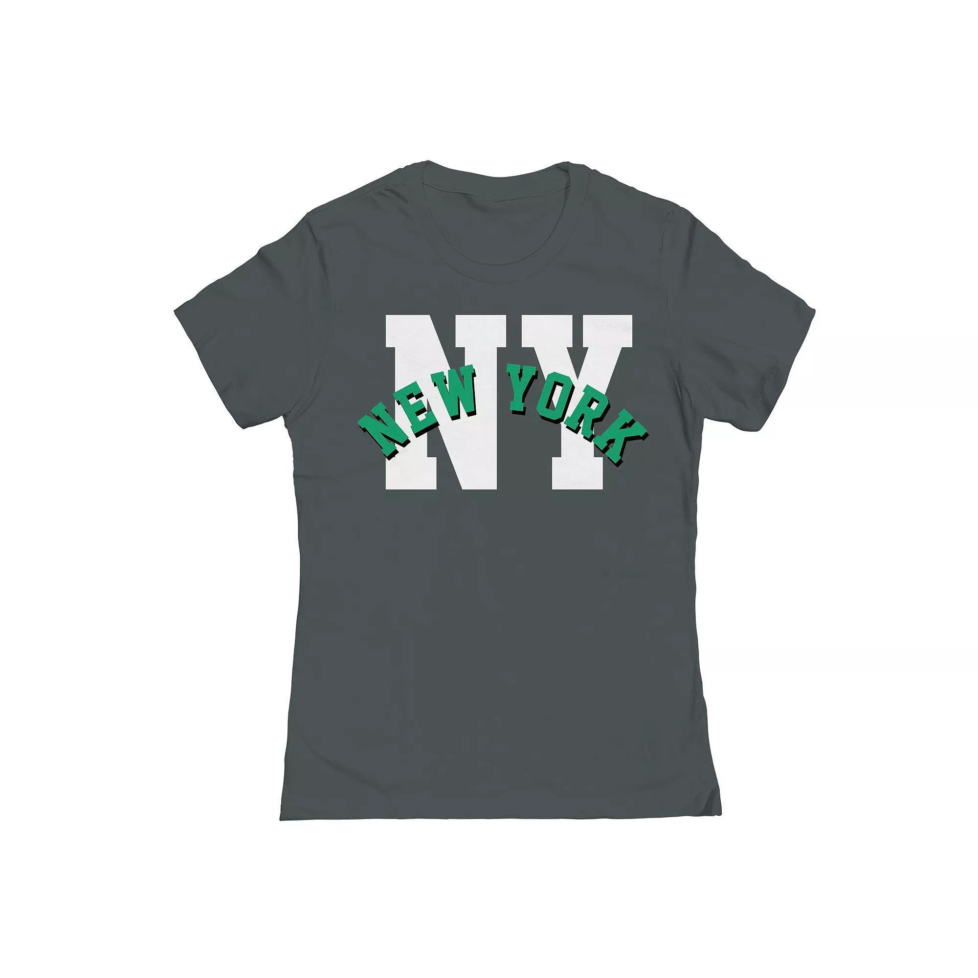 Junior's NewYork State City Graphic Tee, Women's, Size: Large, Heavy Grey Product Image