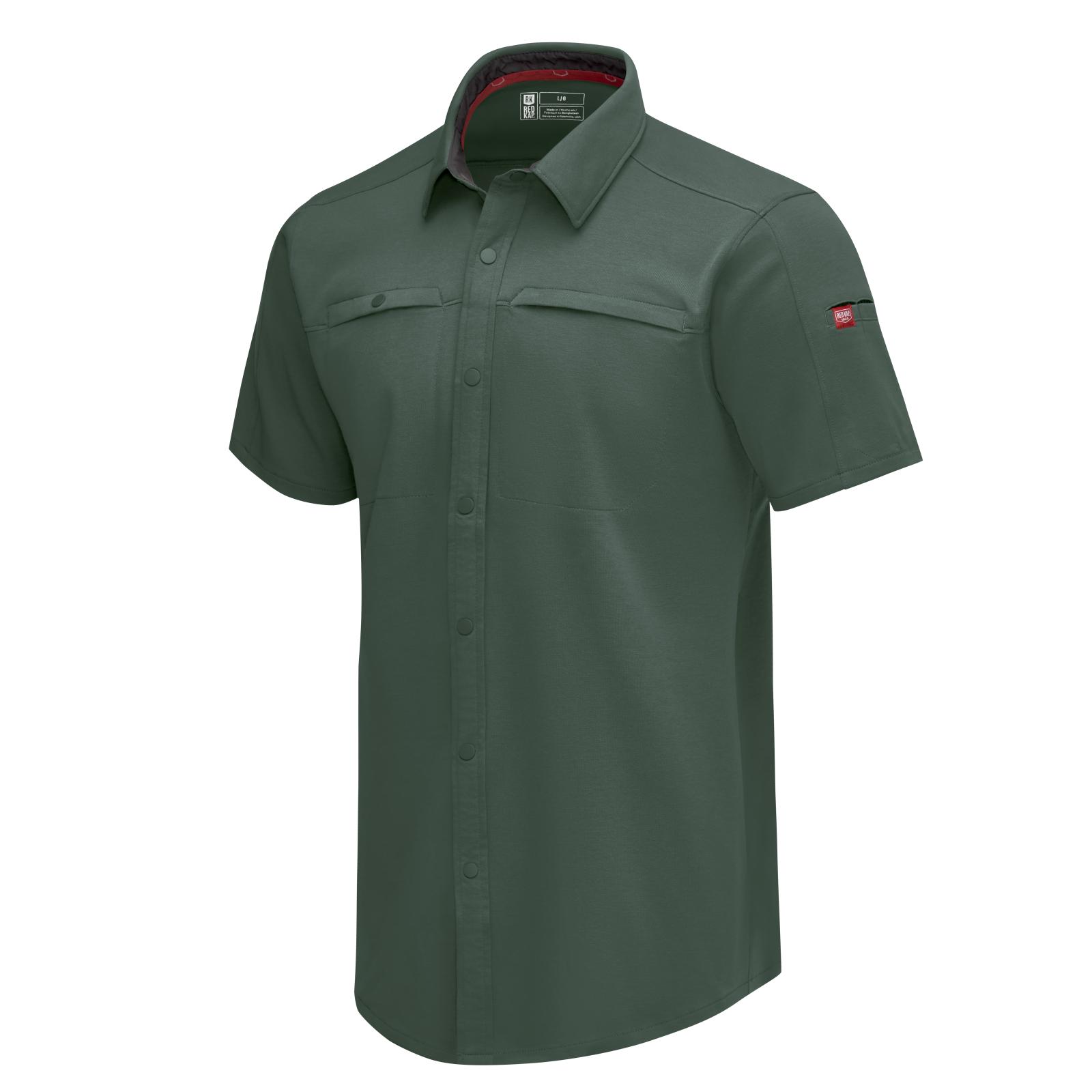 Men's Snap Front Jersey Short Sleeve Work Shirt Product Image