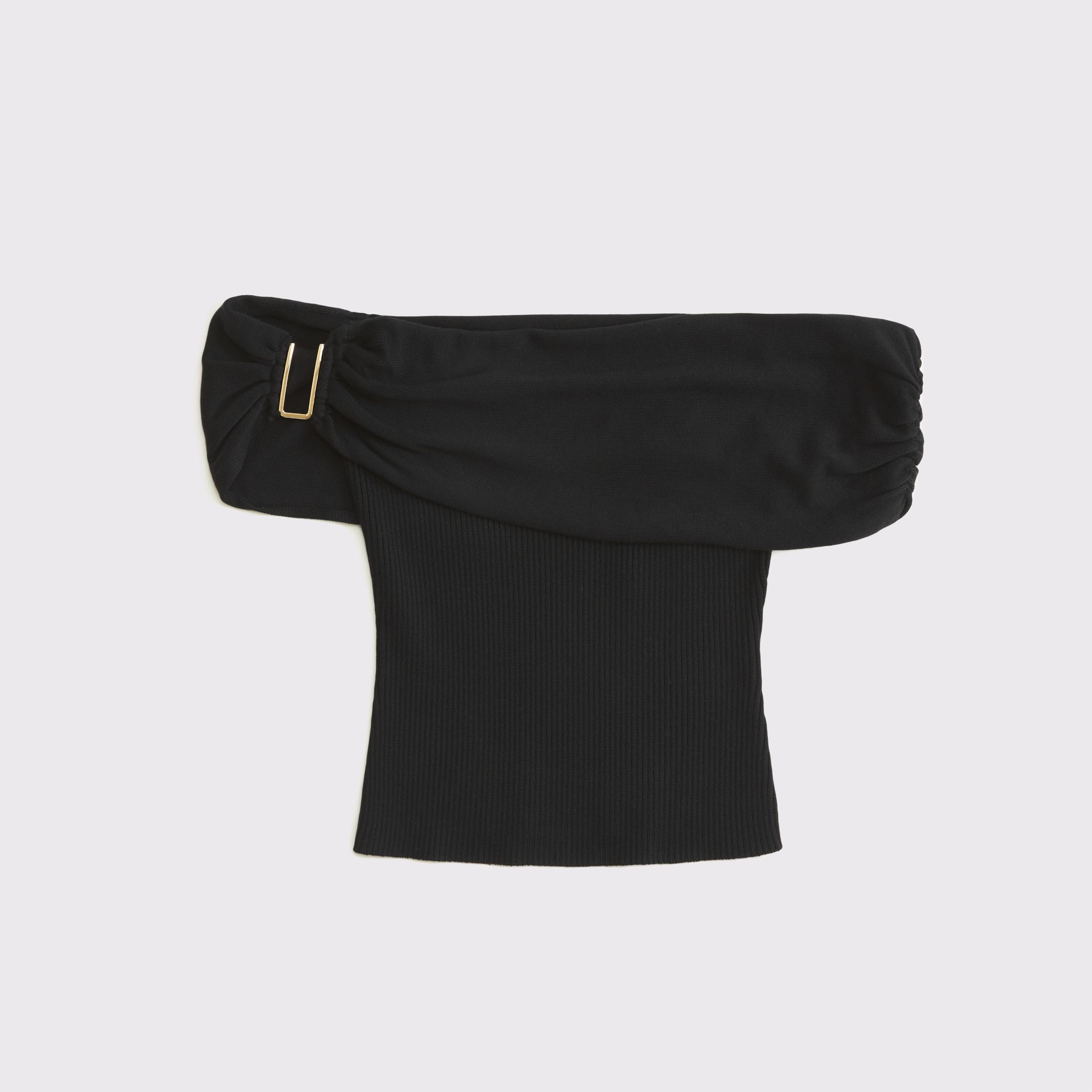 Hardware Off-The-Shoulder Sweater Top Product Image