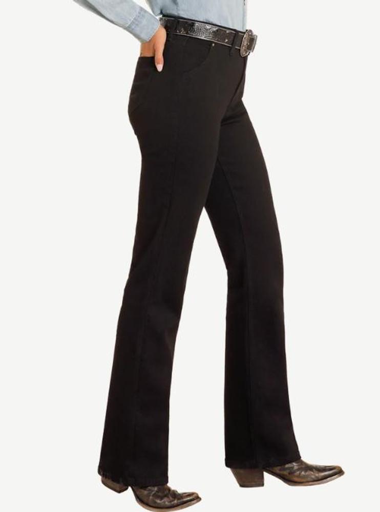 SALE Rock & Roll Denim® Ladies' Black High Rise Boot Cut Jeans Product Image