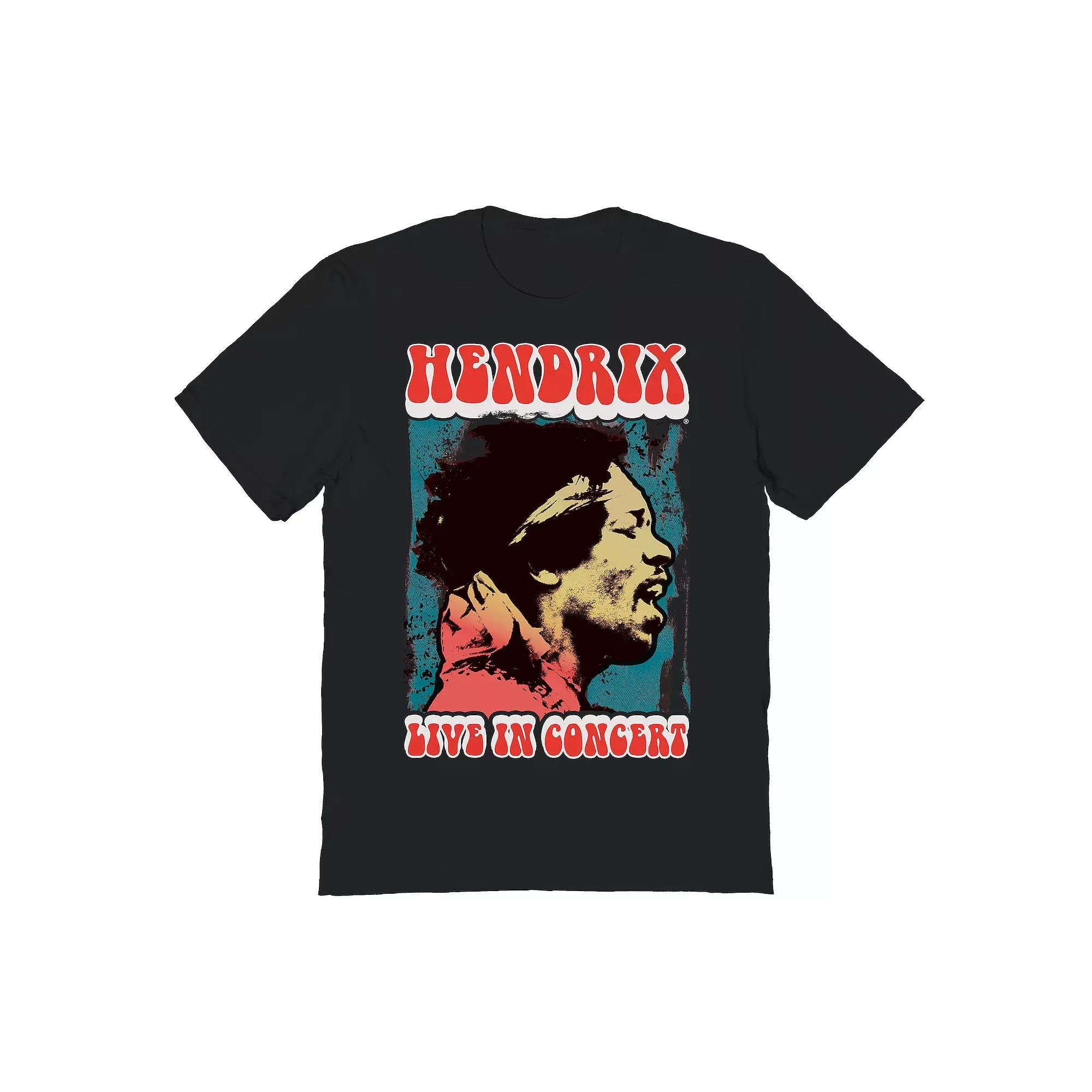 Men's Jimi Hendrix Live In Concert Graphic Tee, Size: XXL, Black Product Image