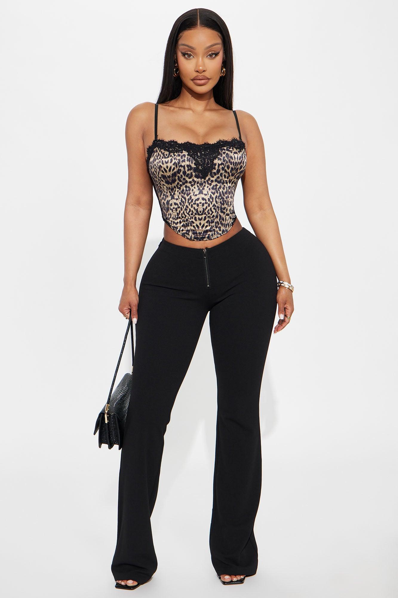 Gypsy Leopard Corset Top - Brown/combo Product Image