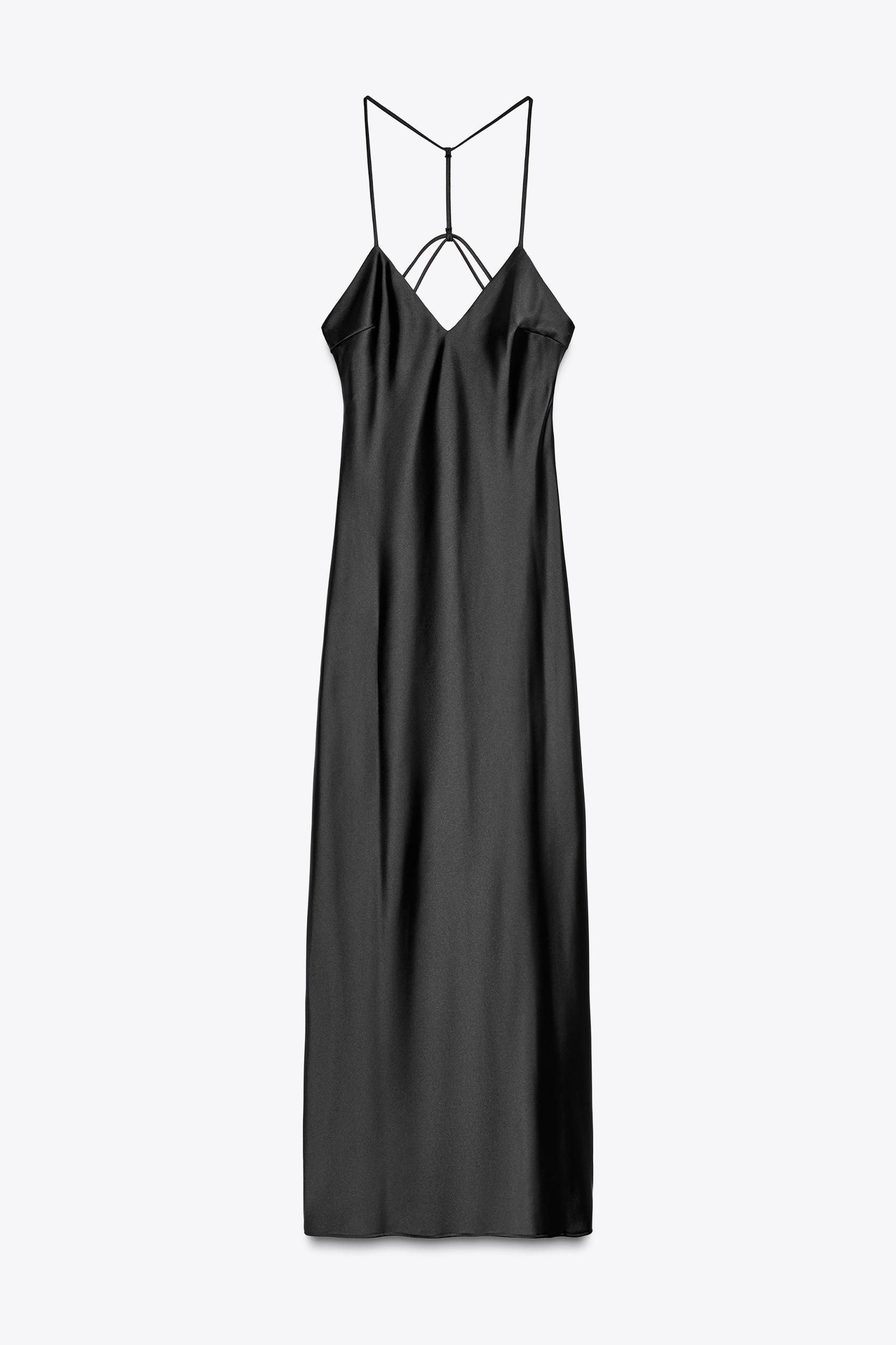 SATIN MIDI DRESS WITH STRAPPY BACK Product Image