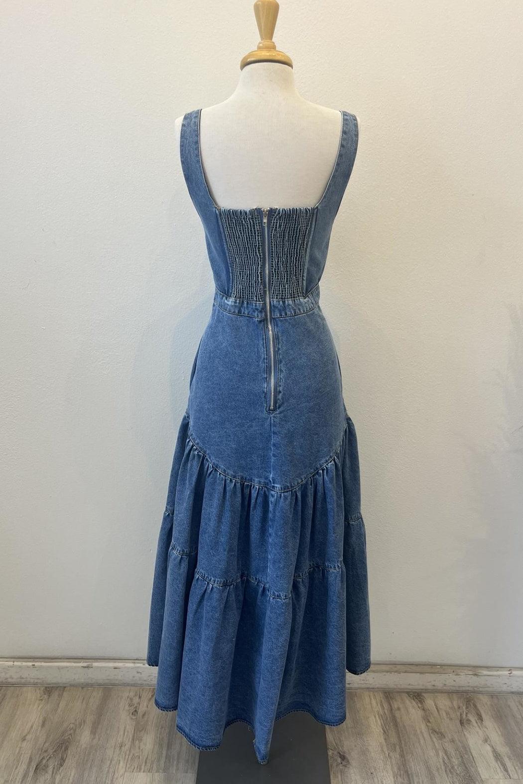 Tiered Denim Dress Product Image