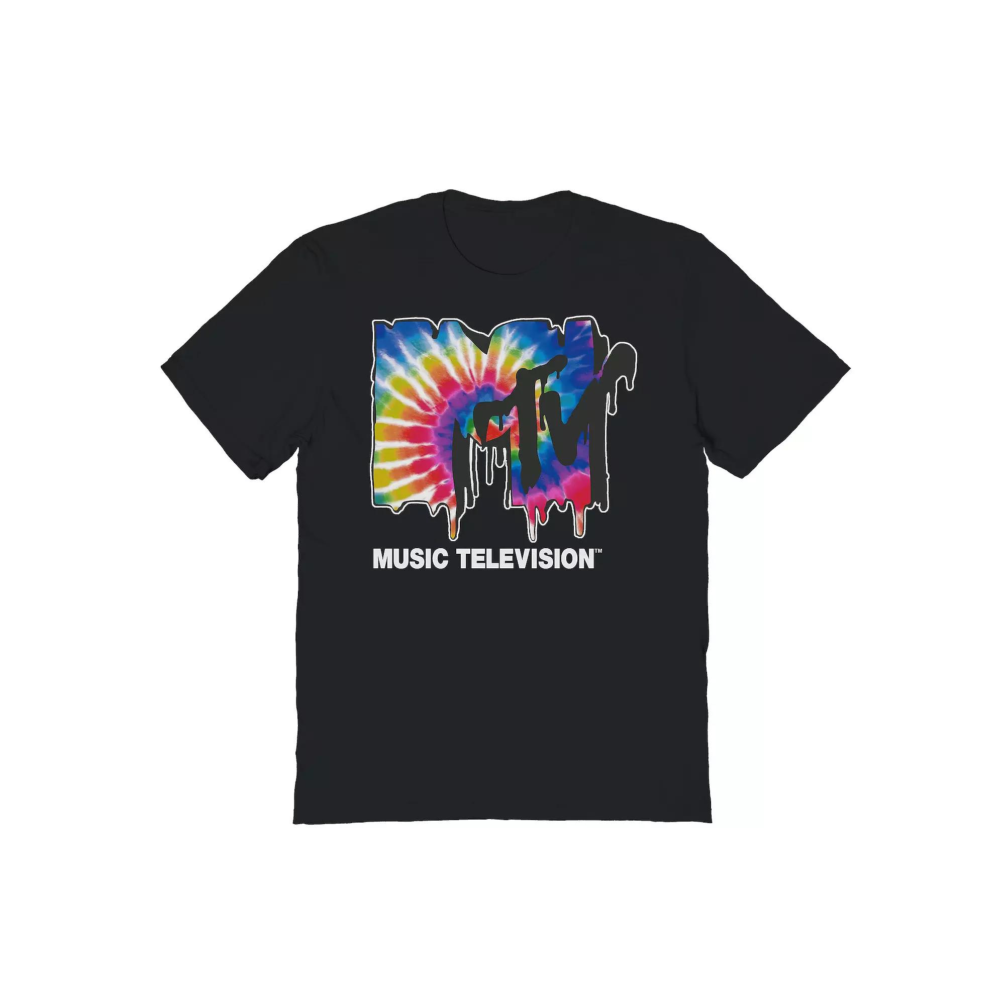 Men's Tie Dye Graphic Tee, Size: Large, Black Product Image