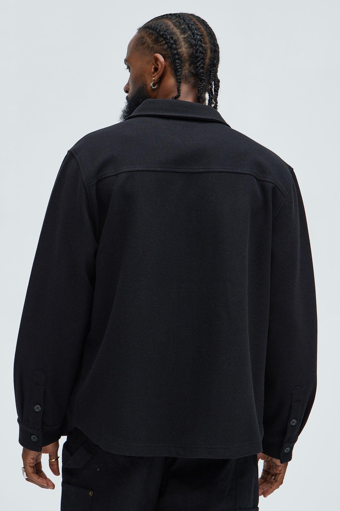 Talbot Wool Like Button Up Shirt - Black Product Image