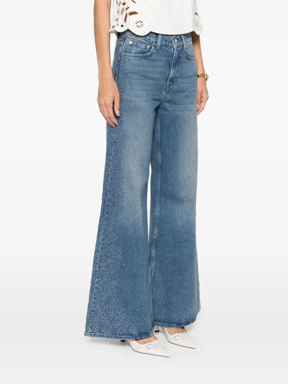 embroidered jeans Product Image