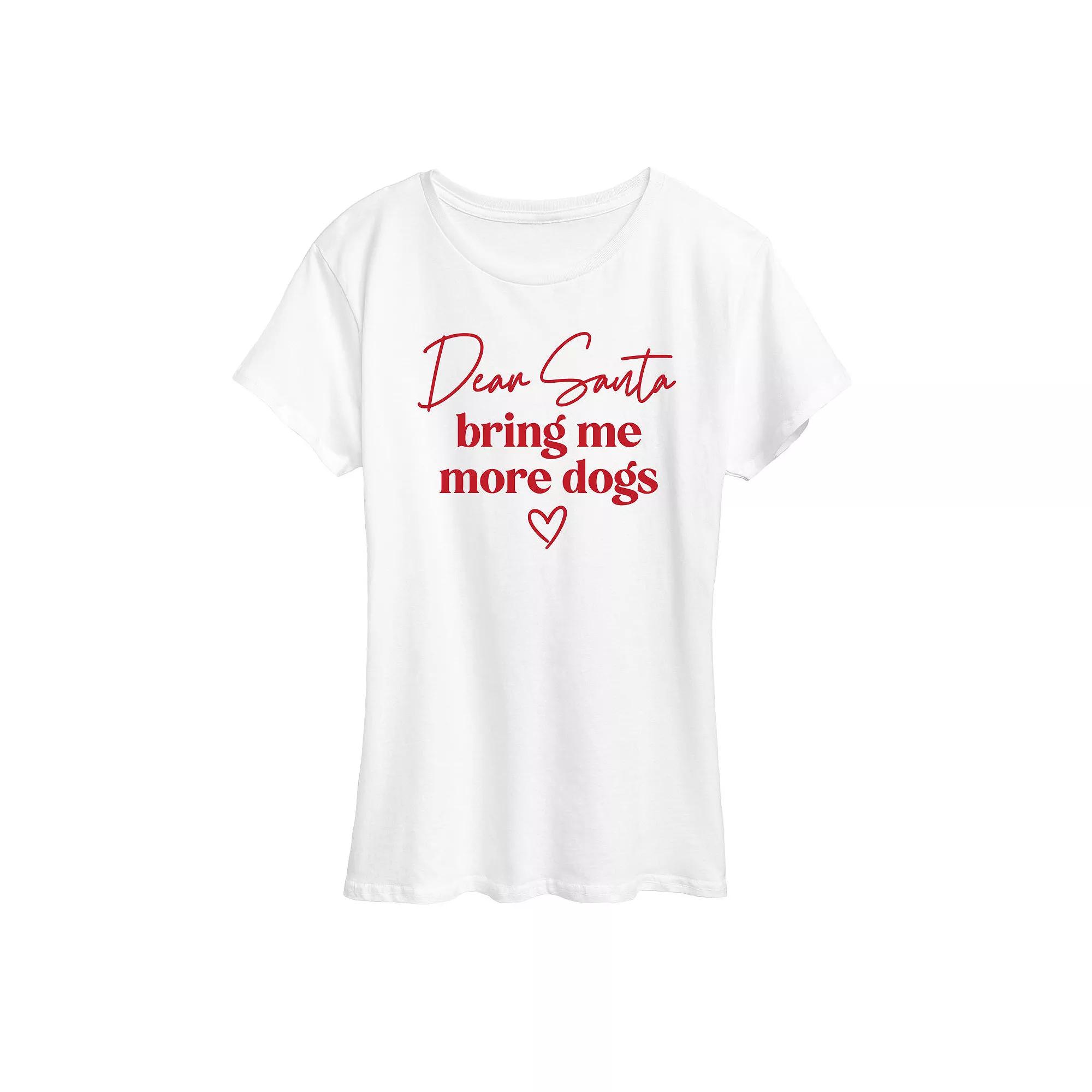 Women's "Bring More Dogs Santa" Christmas Graphic Tee, Girl's,  Product Image