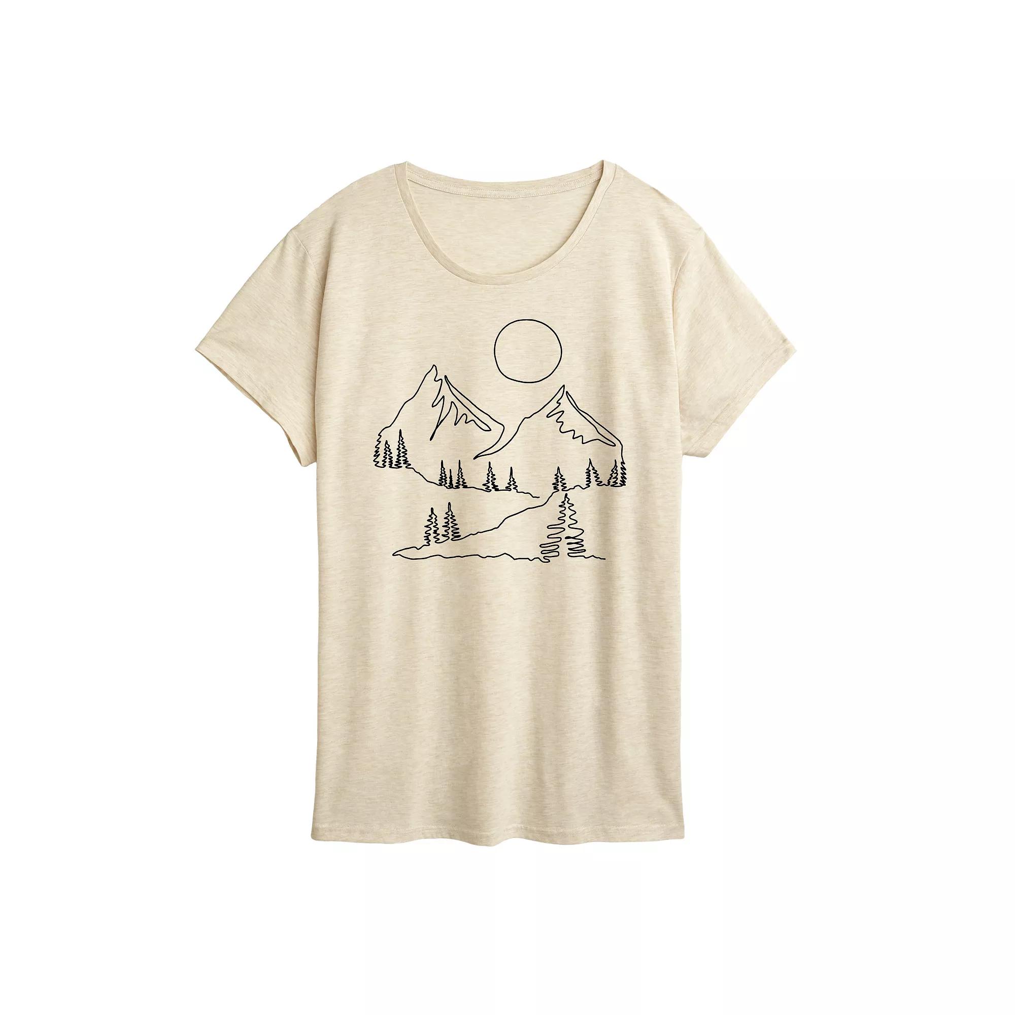 Women's Mountain Line Drawing Graphic Tee,  Product Image