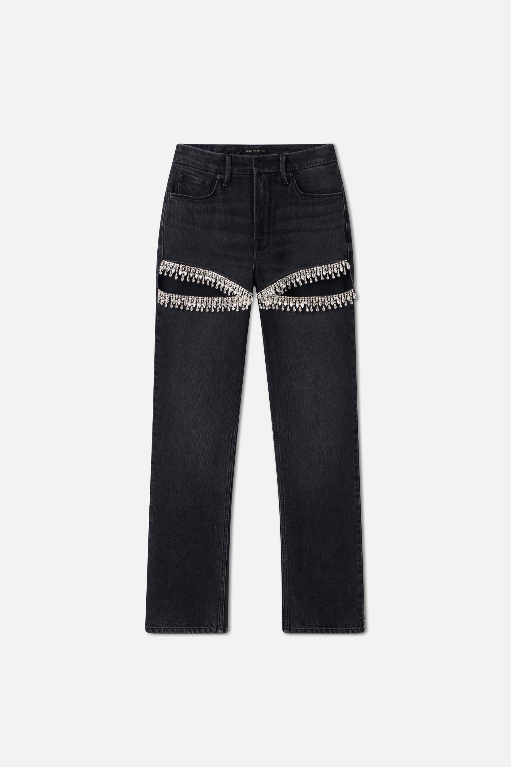 GOOD ICON STRAIGHT DIAMOND JEANS | BLACK376 Product Image