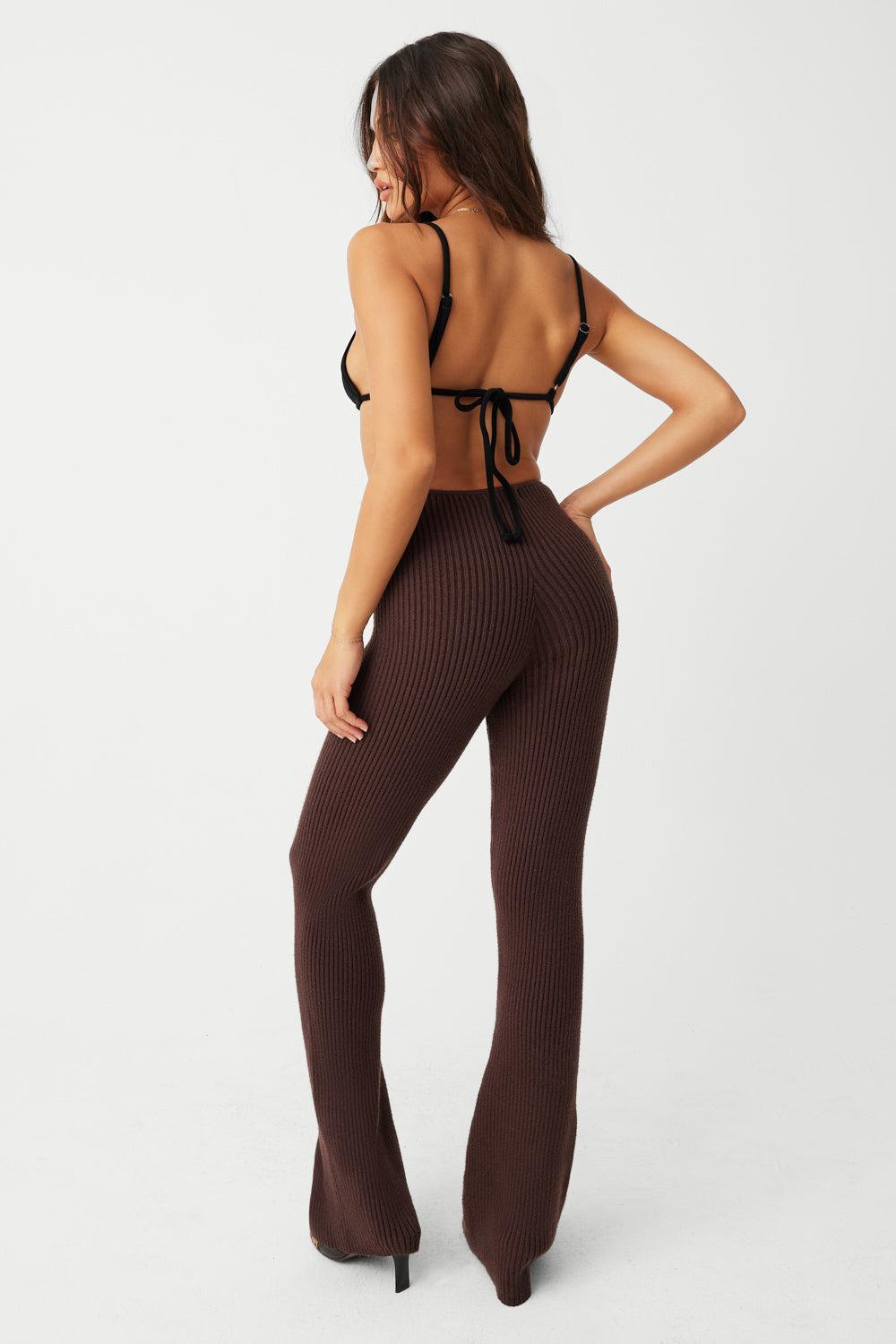 Heaven Ribbed Cloud Knit Pant - Bourbon Product Image