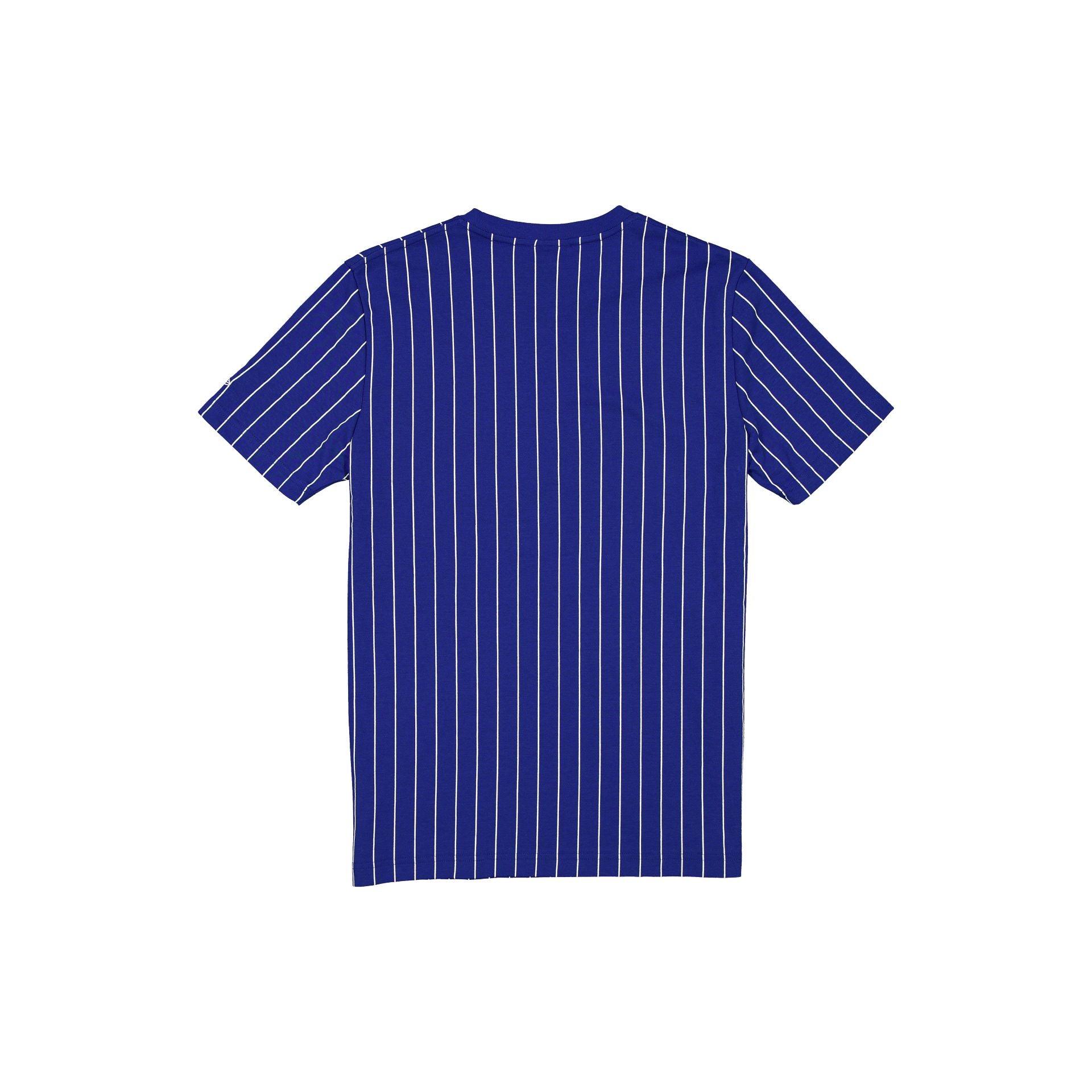 Toronto Blue Jays Throwback Pinstripe Wordmark T-Shirt Male Product Image
