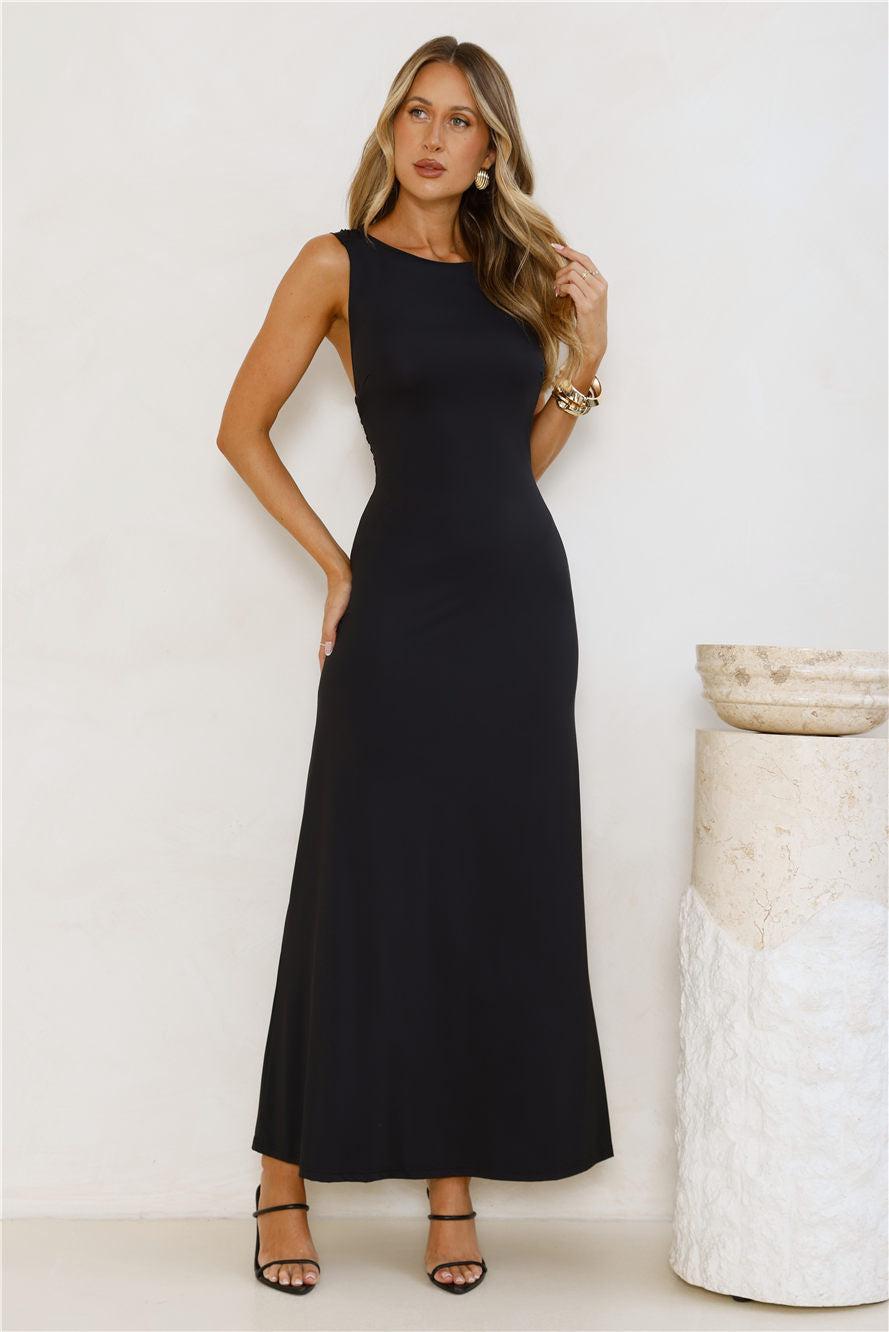 Romance Unveiled Maxi Dress Black Product Image
