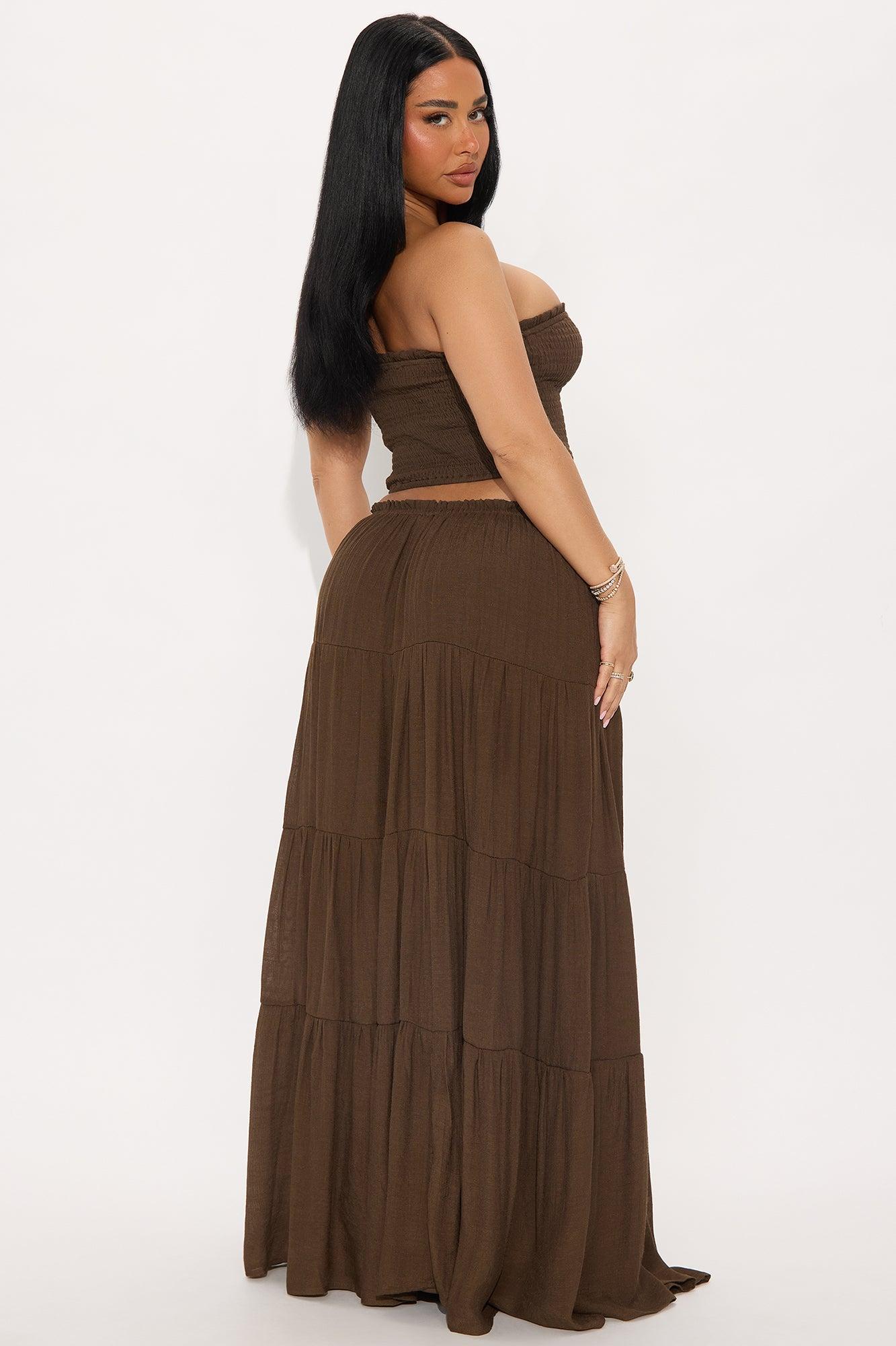 Lost In Paradise Skirt Set - Chocolate Product Image