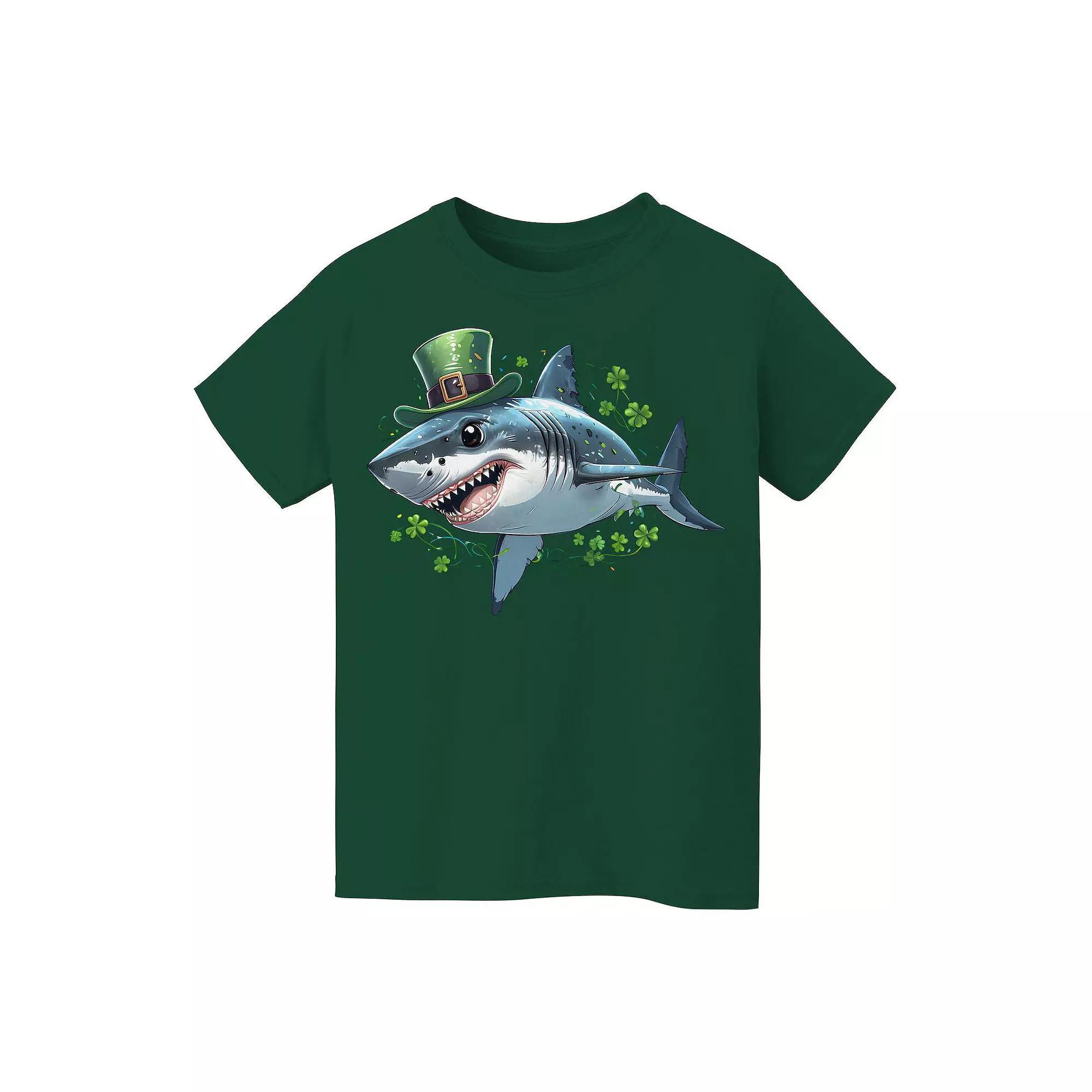 Kids 8-20 Grayson Threads Kids the Label Shark Hat St. Patrick's Day Graphic Tee, Kids Unisex,  Product Image