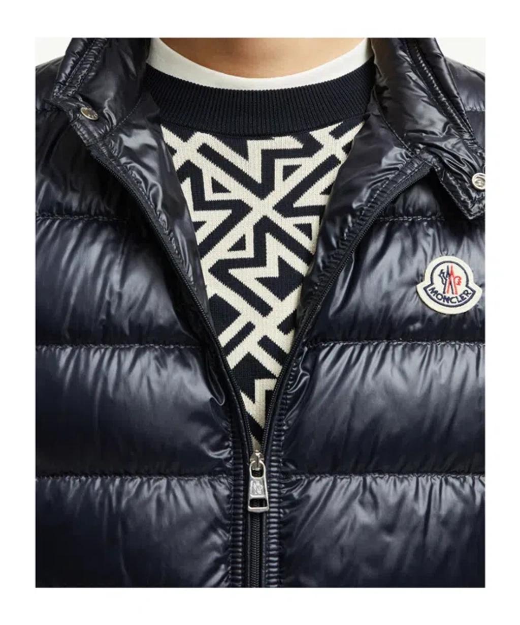 MONCLER High Collar Puffer Quilted Sleeveless Jacket In Black Product Image